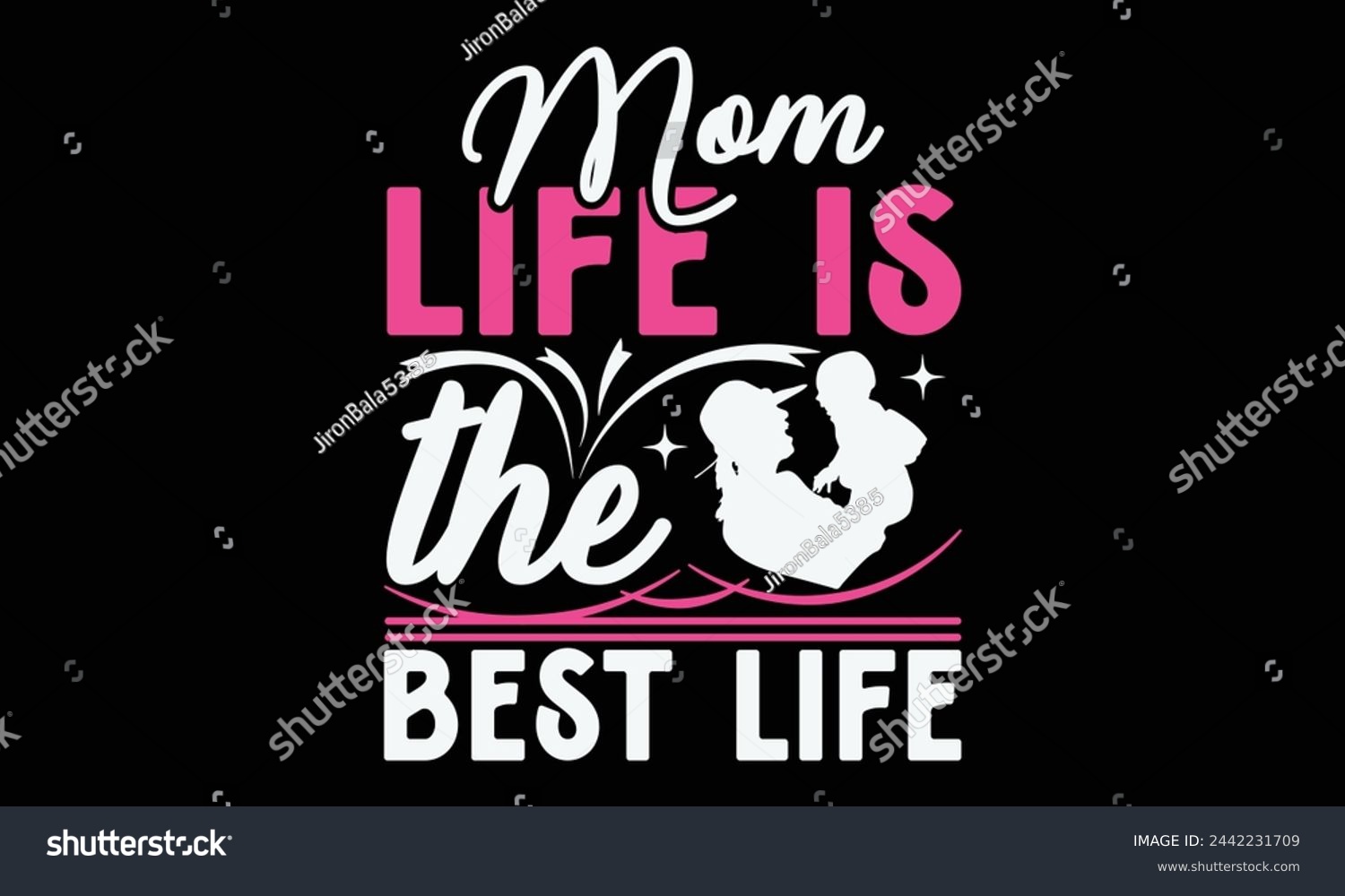 SVG of Mom Life is the best life - Mom t-shirt design, isolated on white background, this illustration can be used as a print on t-shirts and bags, cover book, template, stationary or as a poster.
 svg