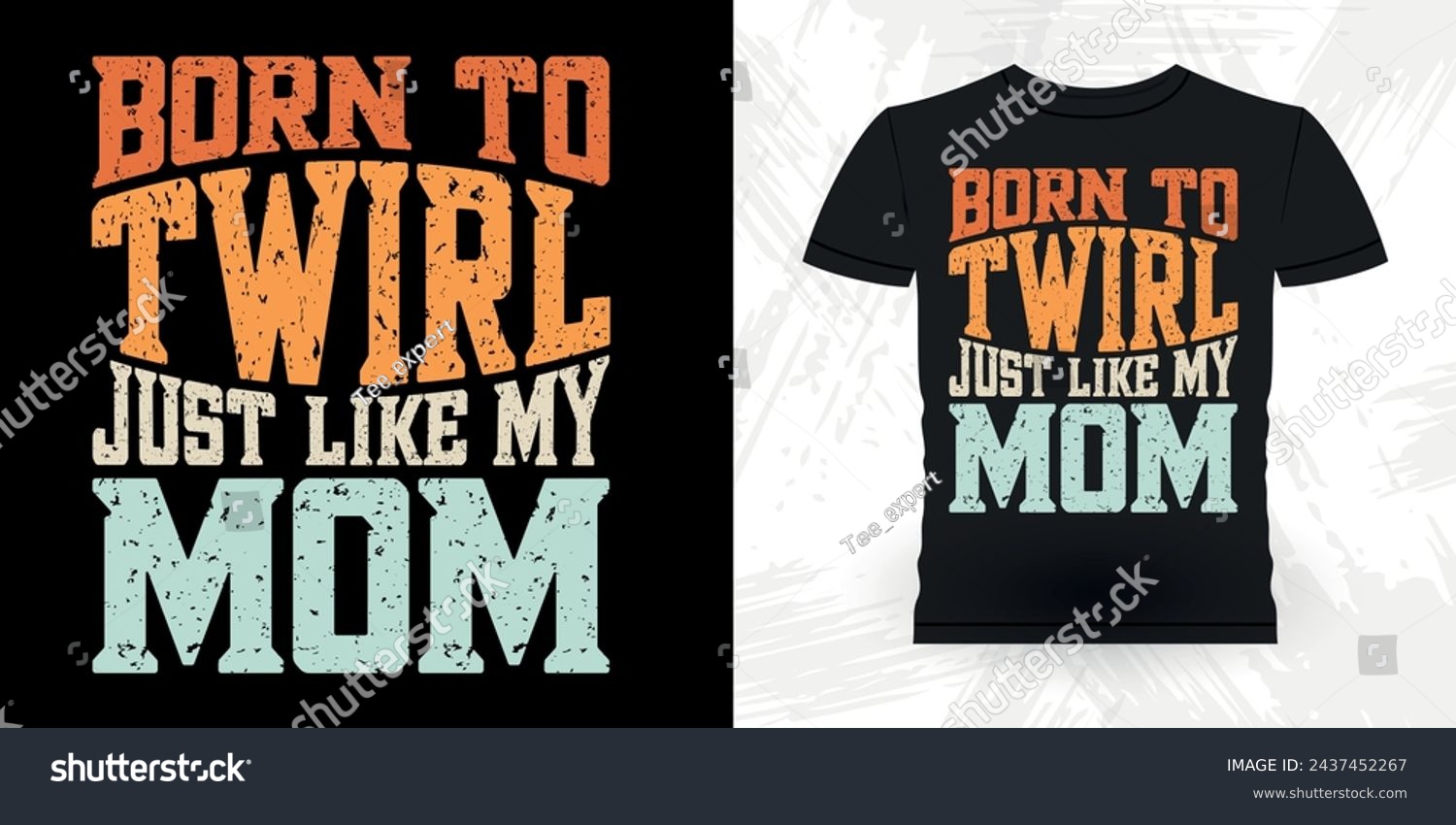 SVG of Mom Lover Mother's Day Funny Retro Vintage Baton Twirling T-shirt Design svg