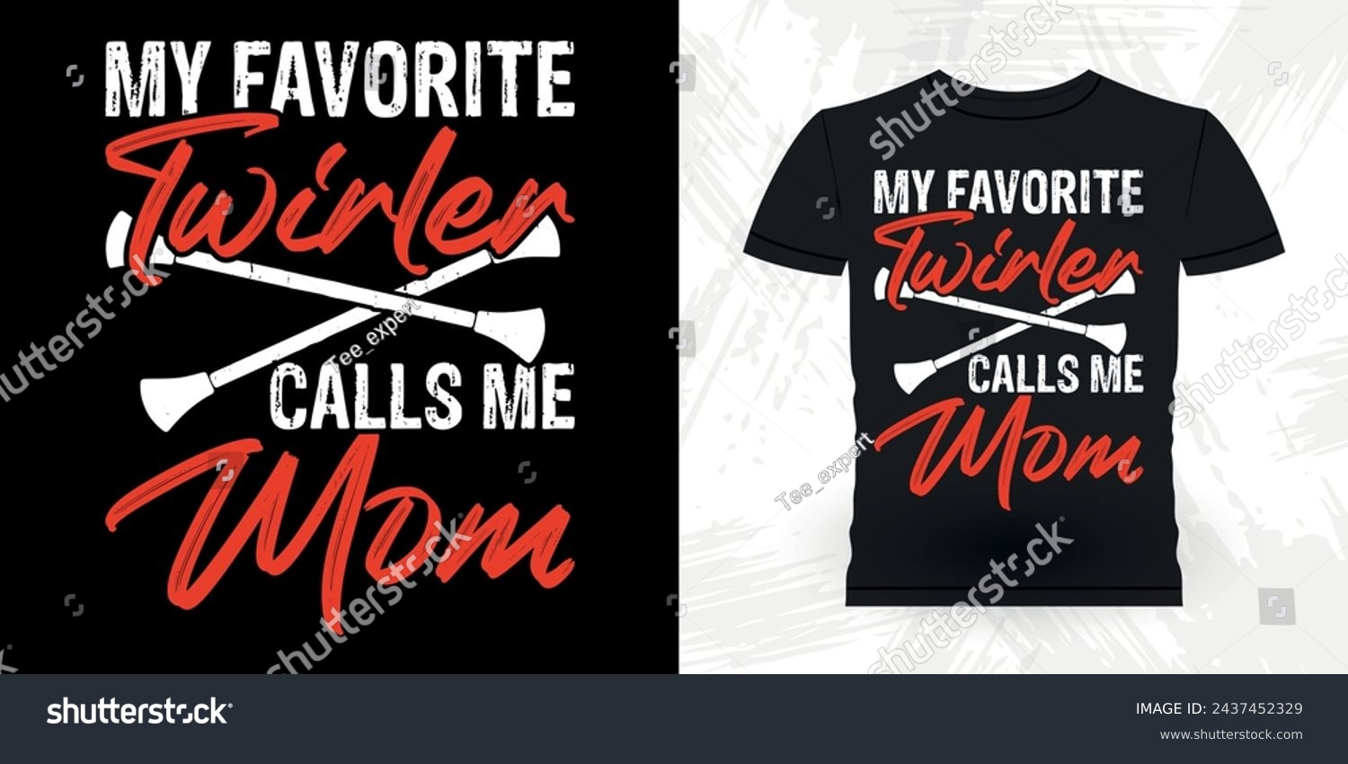 SVG of Mom Lover Mother's Day Funny Retro Vintage Baton Twirling T-shirt Design svg