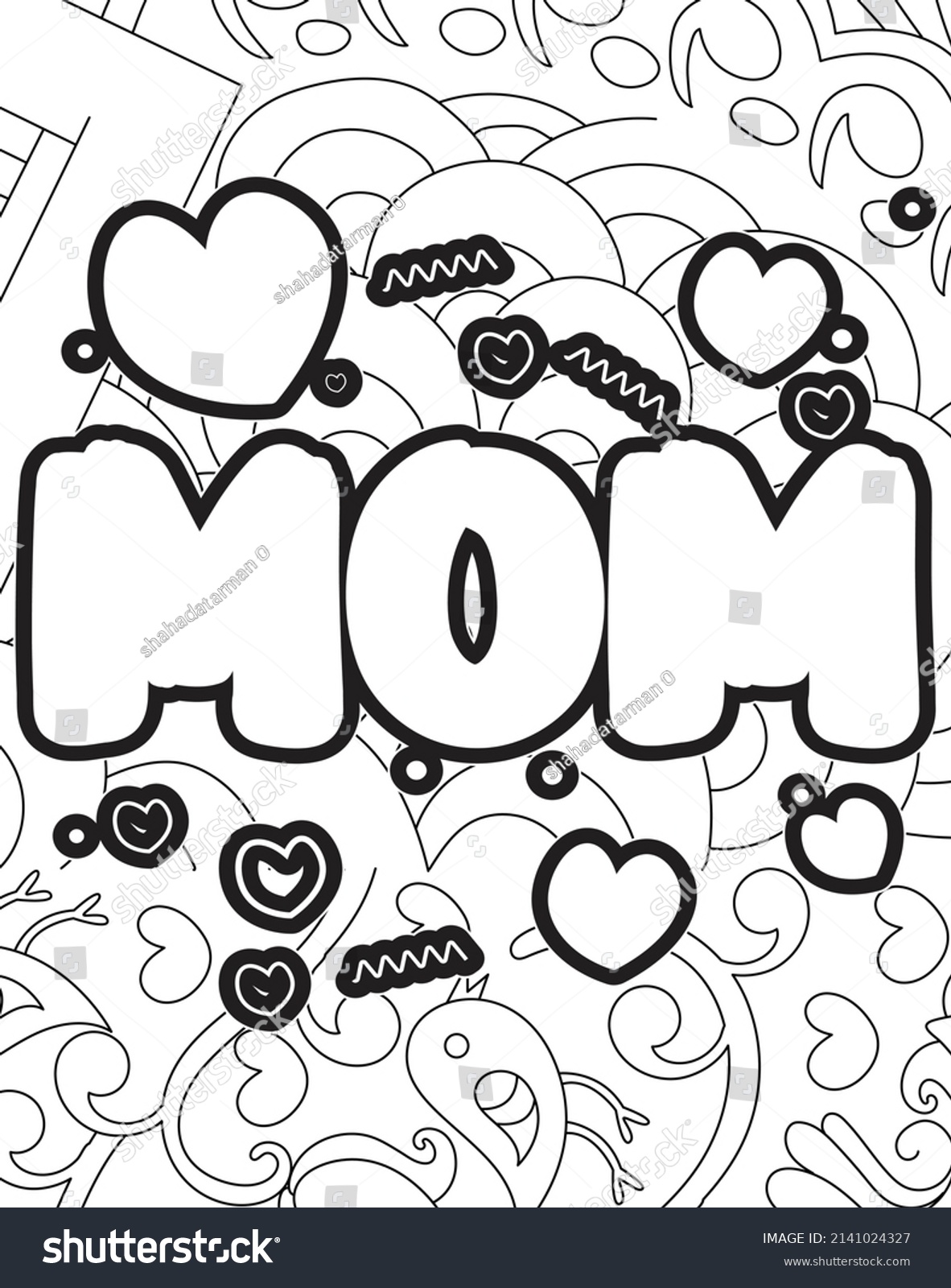 Mom Mothers Day Coloring Page Mother Stock Vector Royalty Free Shutterstock