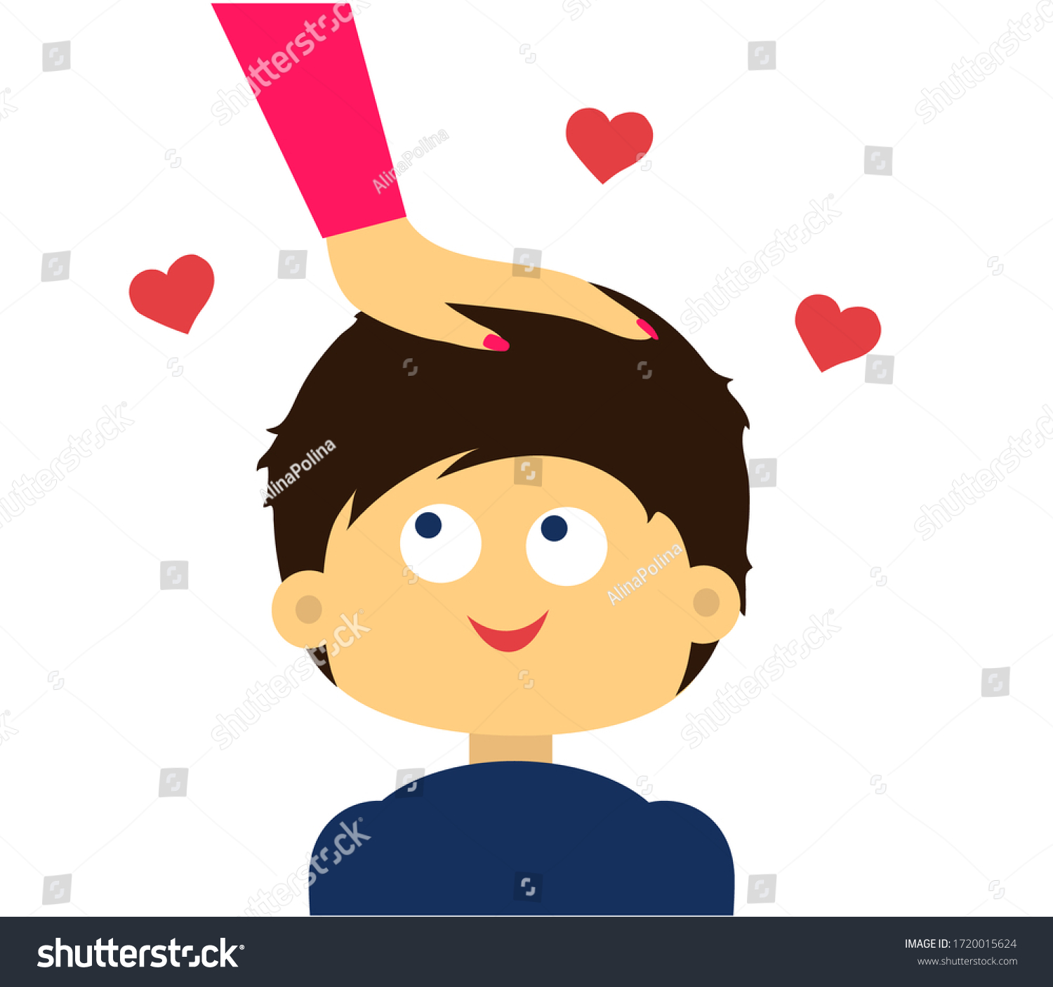 Hand patting head Images, Stock Photos & Vectors | Shutterstock