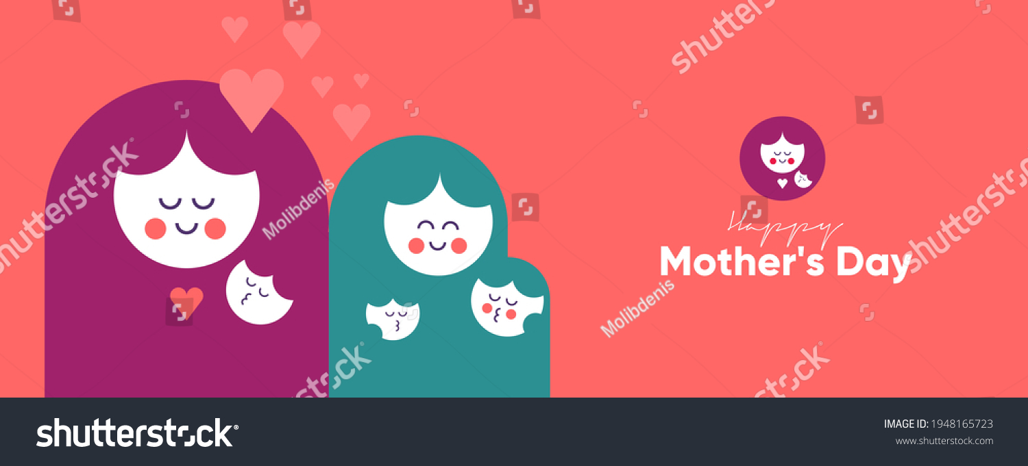 Moms Day Womens Day Vector Flat Stock Vector (Royalty Free) 1948165723