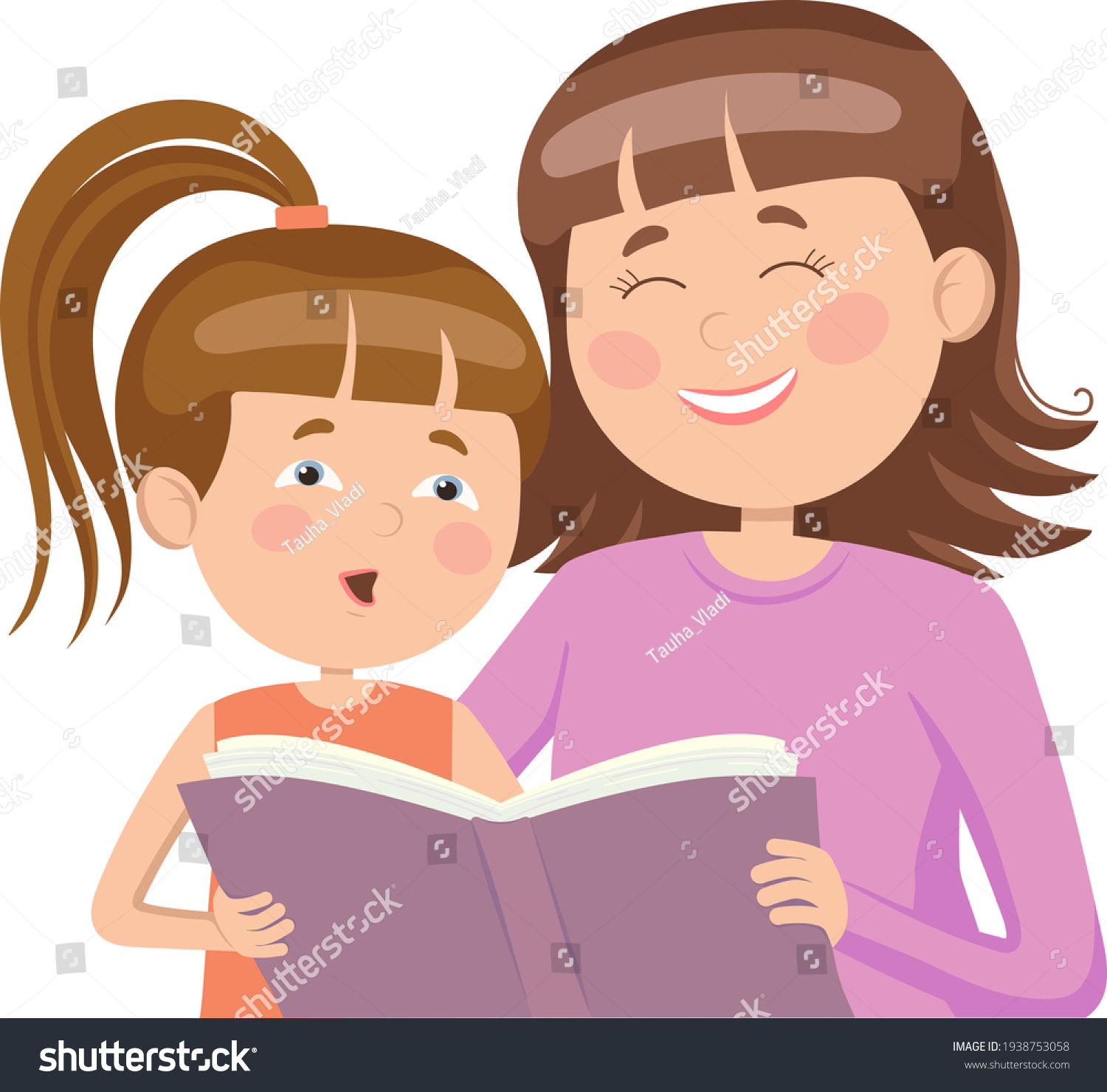 Mom Spends Her Free Time Her Stock Vector (Royalty Free) 1938753058