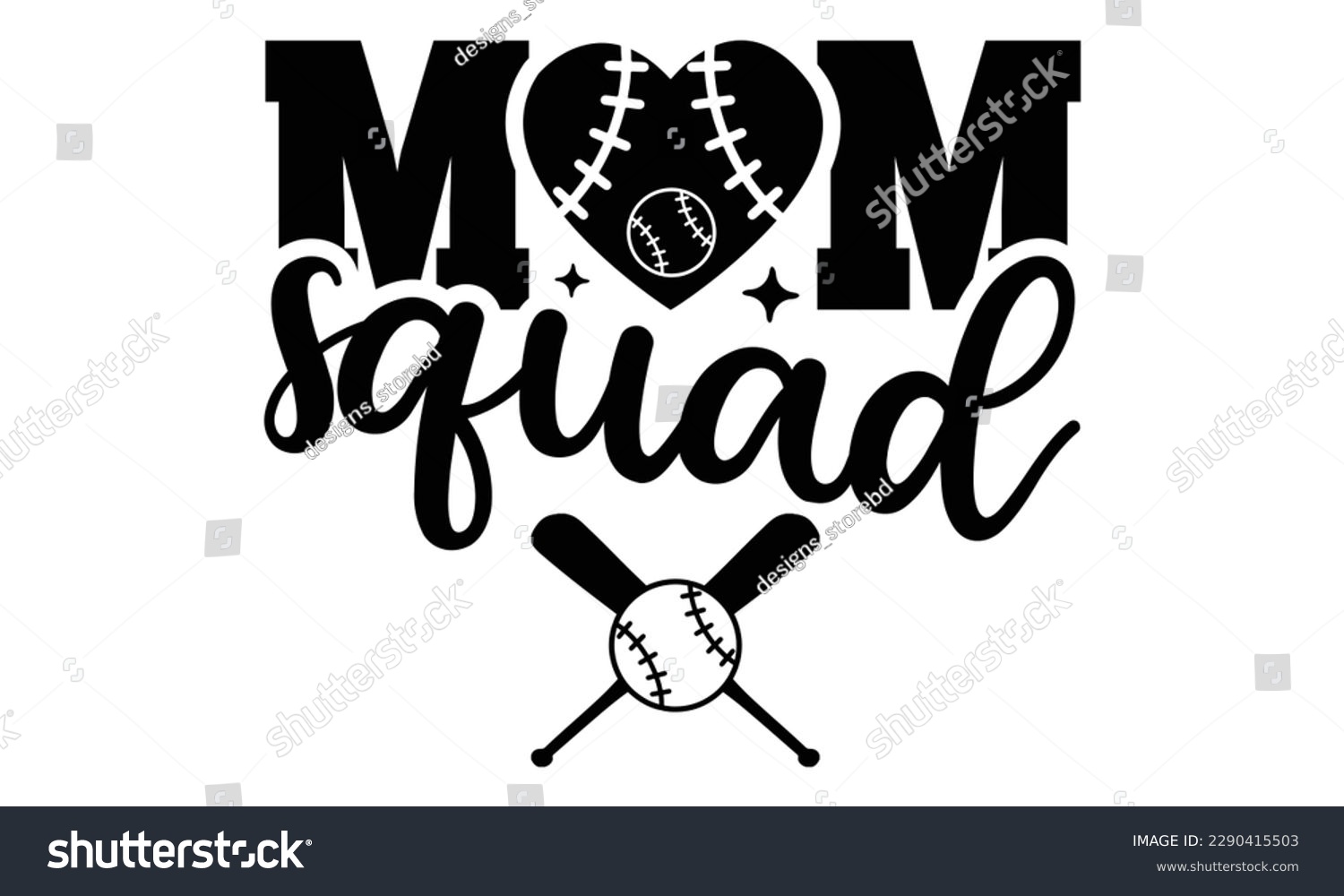 SVG of Mom squad svg, baseball svg, Baseball Mom SVG Design, softball, softball mom life, Baseball svg bundle, Files for Cutting Typography Circuit and Silhouette, Baseball Mom Life svg