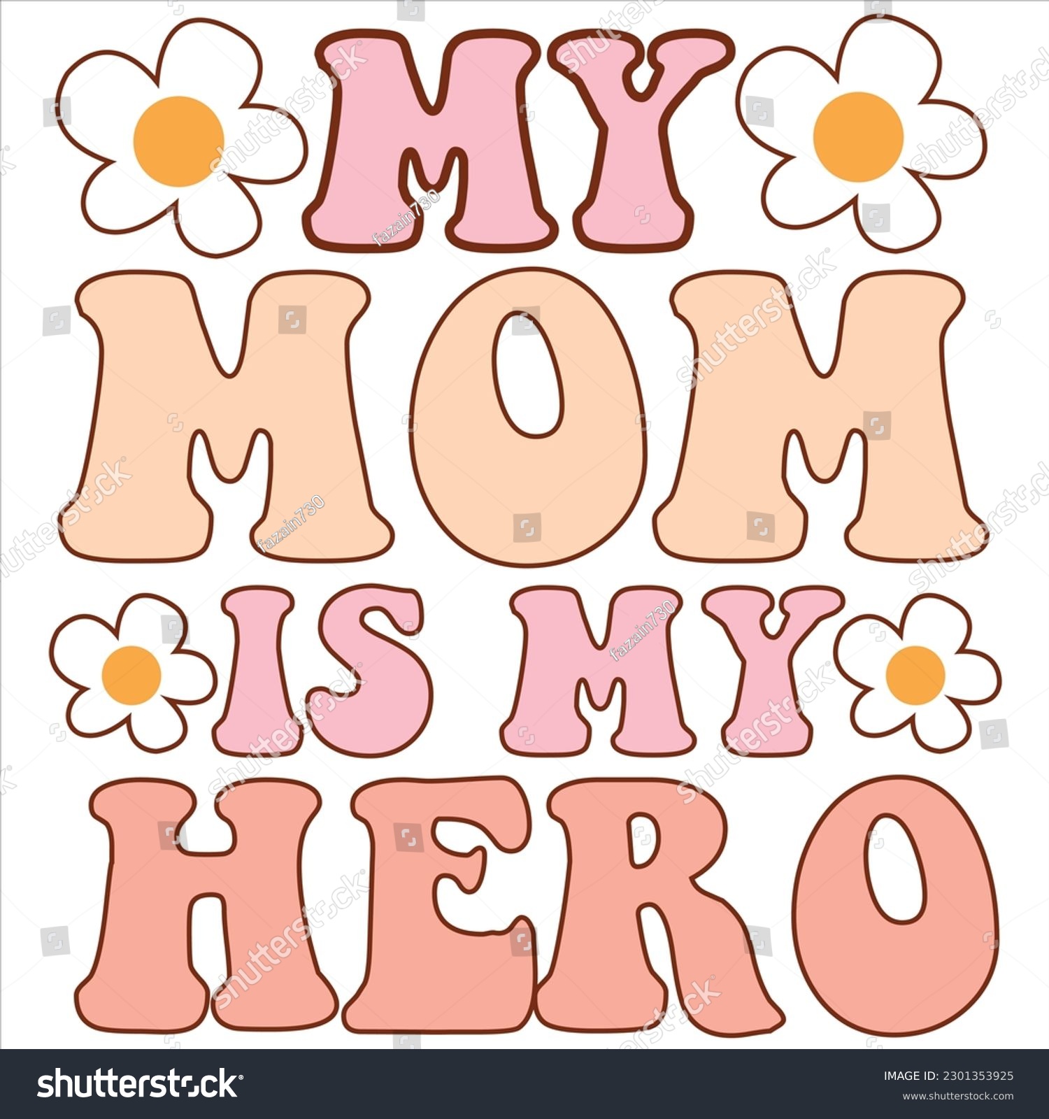 SVG of Mom svg, mom eps, mother day svg eps daisy colorful retro design. svg