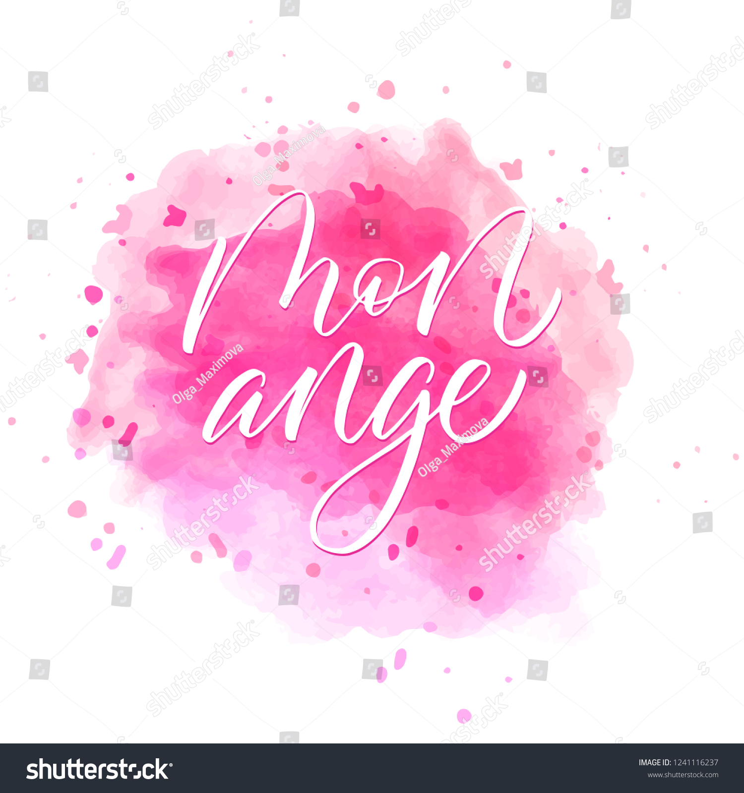 Mon Ange My Angel French Modern Stock Vector Royalty Free 1241116237