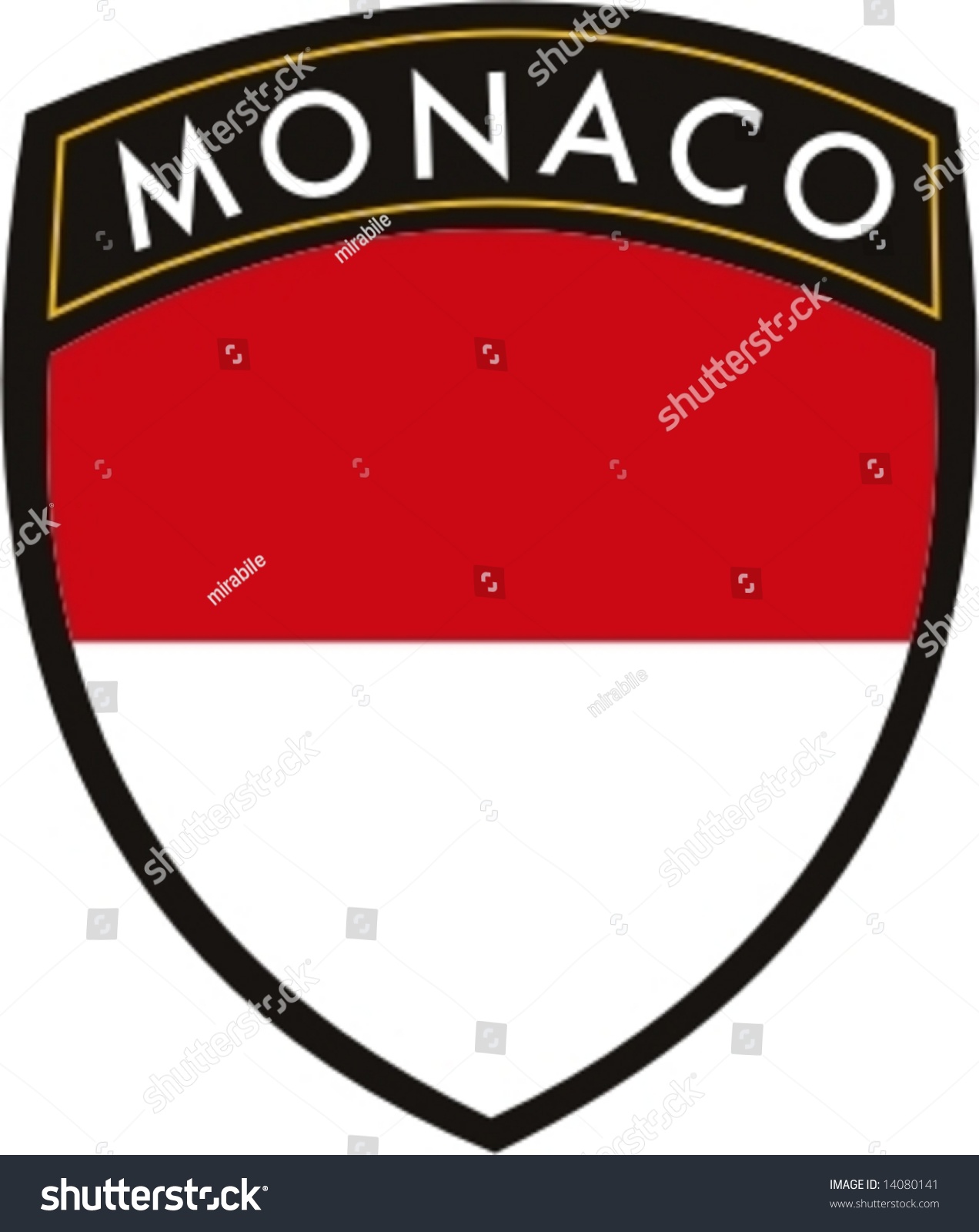 Monaco Vector Crest Flag - 14080141 : Shutterstock