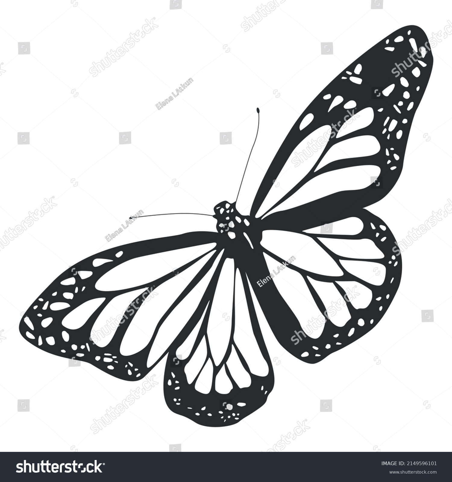 Monarch Butterfly Silhouette High Quality Vector Stock Vector (Royalty ...