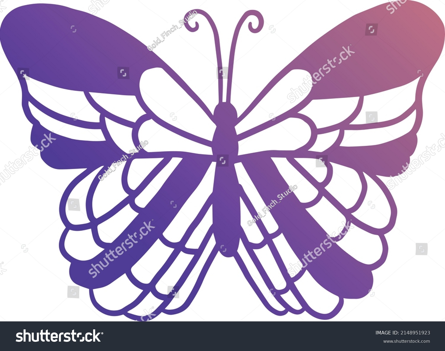 Monarch Butterfly Silhouette Vector Illustration Stock Vector Royalty