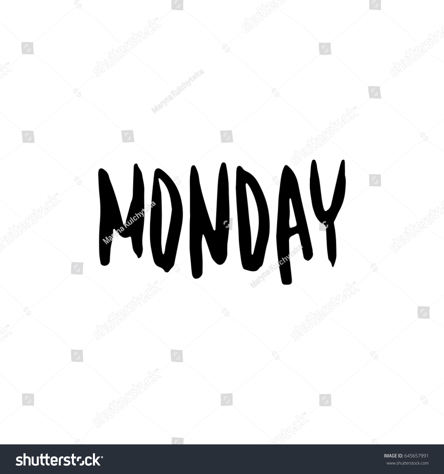 Monday Calligraphy Vector Stock Vector (Royalty Free) 645657991 ...