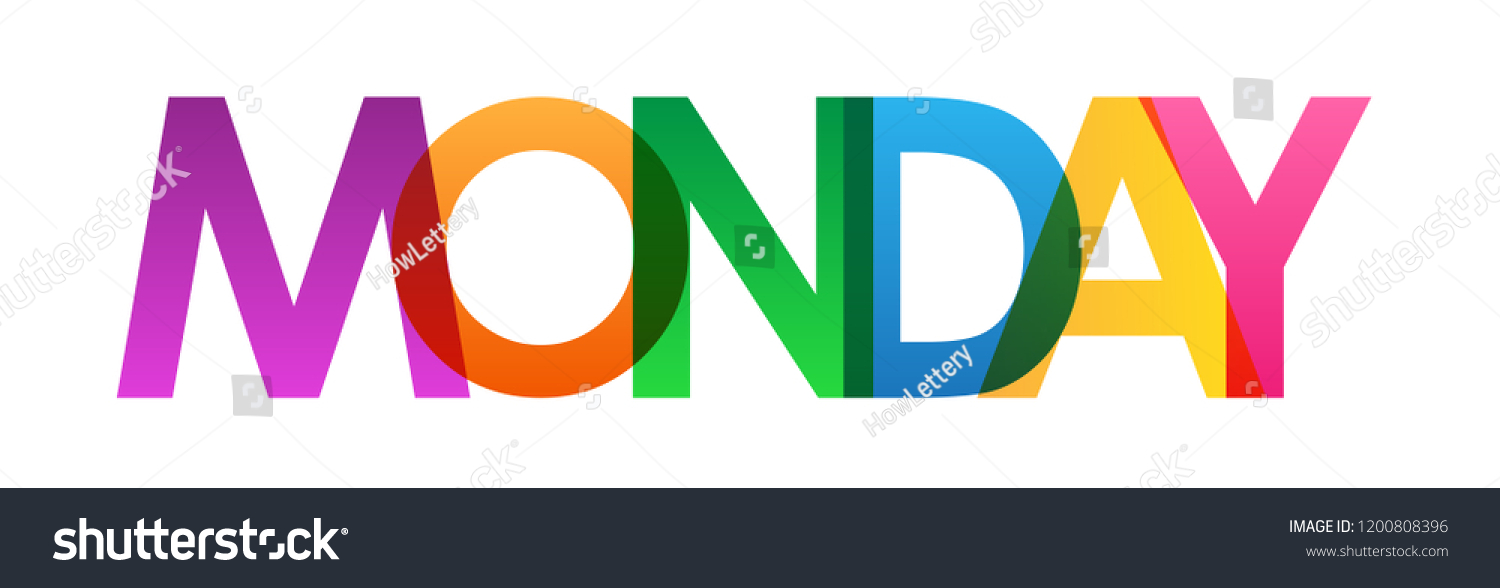 Monday Colorful Letters Banner Stock Vector (royalty Free) 1200808396