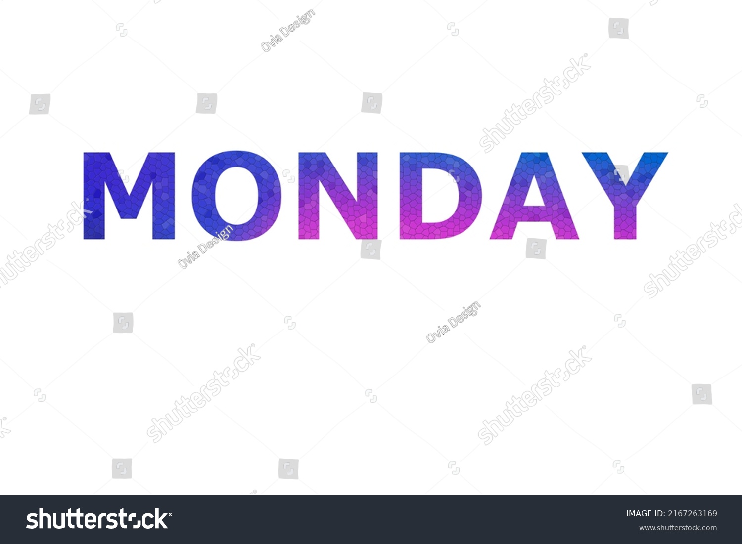 Monday Colorful Typography Text Banner Vector Stock Vector (Royalty ...