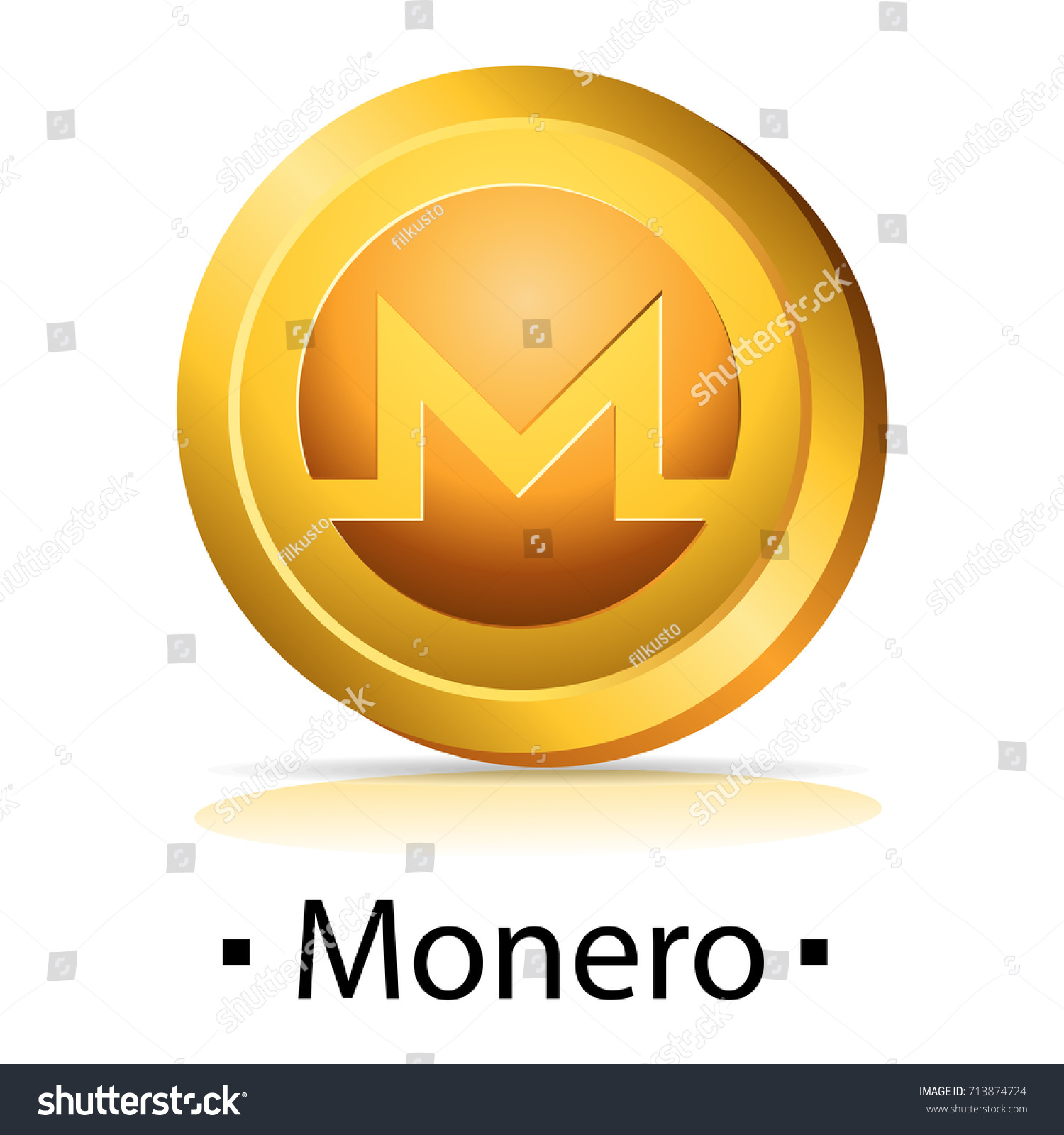 Monero Gold Coin Cryptocurrency Logo Vector Stock Vector (Royalty Free) 713874724 | Shutterstock