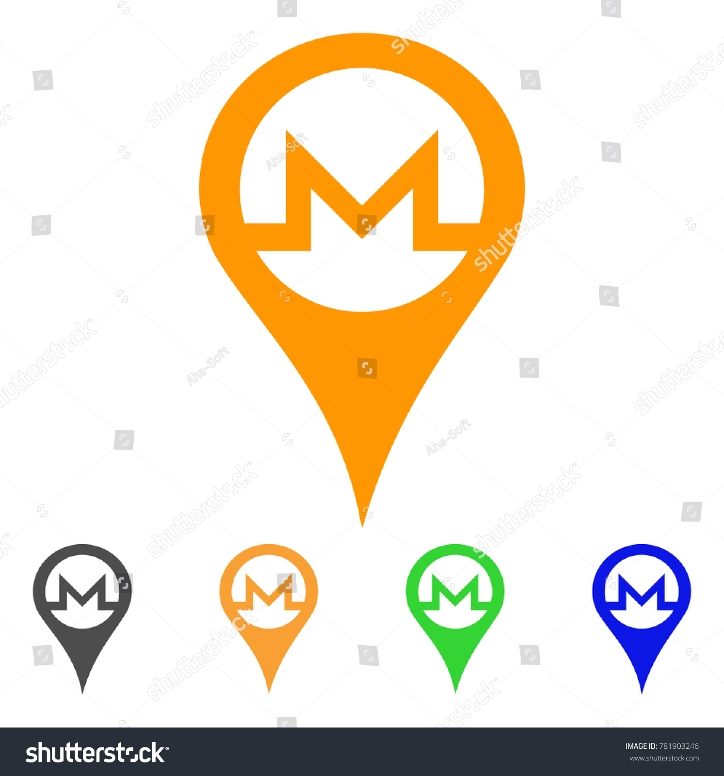 Monero Map Pointer Icon Vector Illustration Stock Vector (Royalty Free) 781903246 | Shutterstock