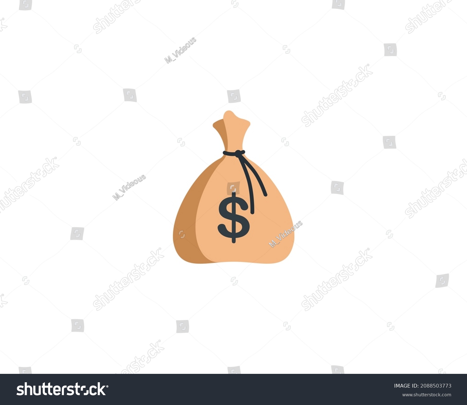 SVG of Money bag vector isolated icon. Emoji illustration. Coin sack vector emoticon svg