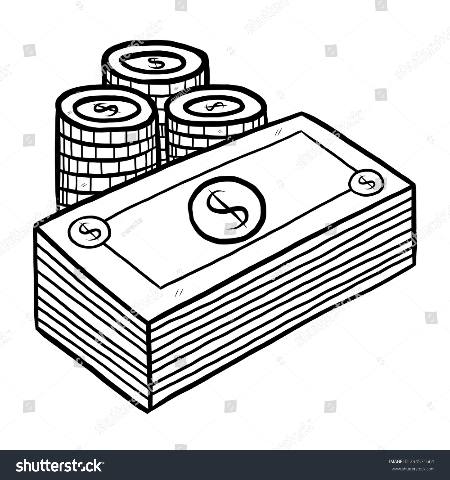 Money Banknote Coin Cartoon Vector Illustration Stock Vector 294571661 ...