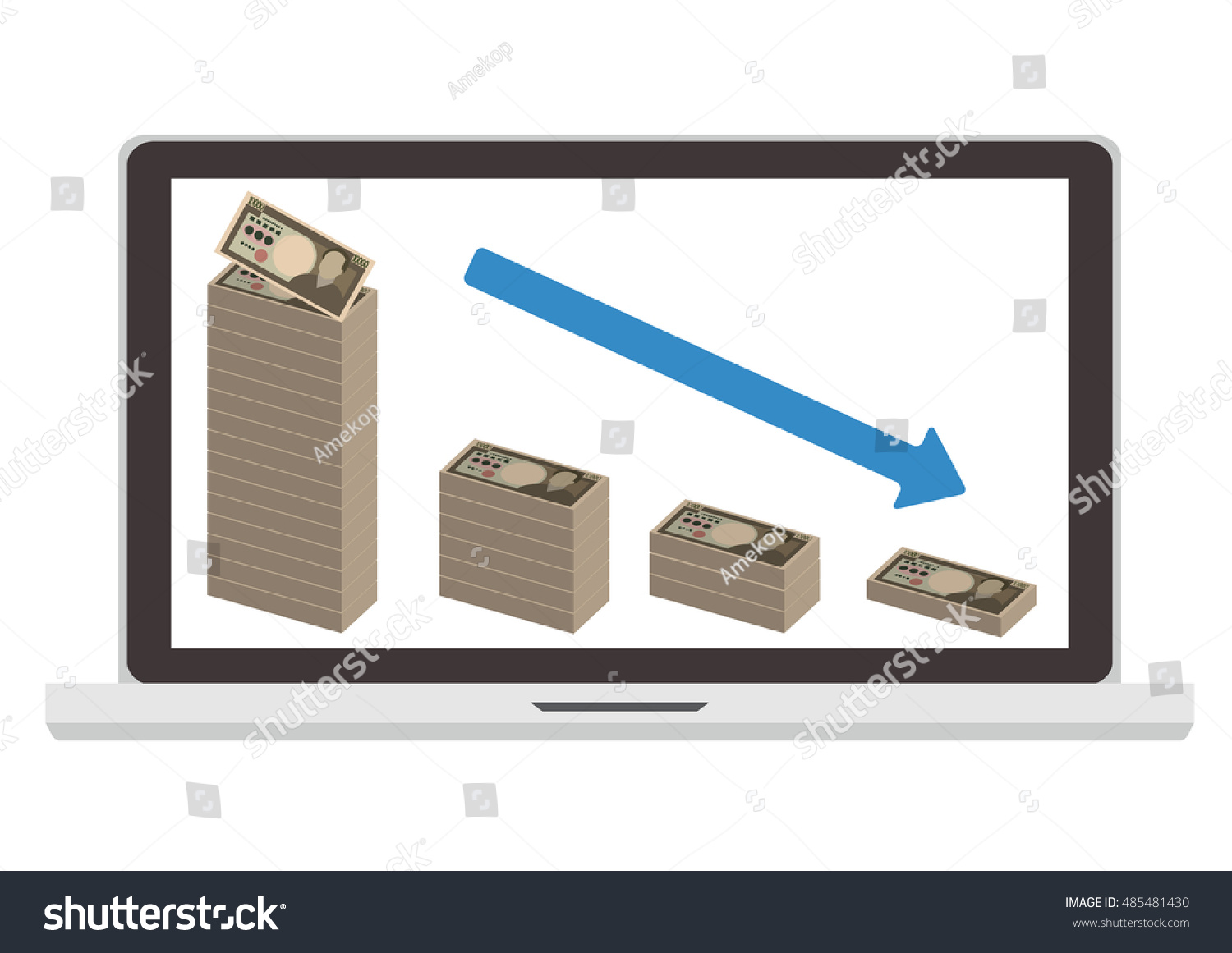 money-chart-stock-vector-royalty-free-485481430