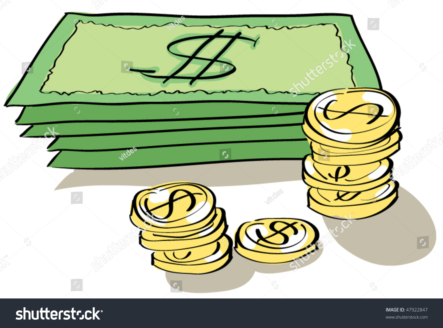 Money Coins Dollars Vector Illustration Stock Vector 47922847 ...