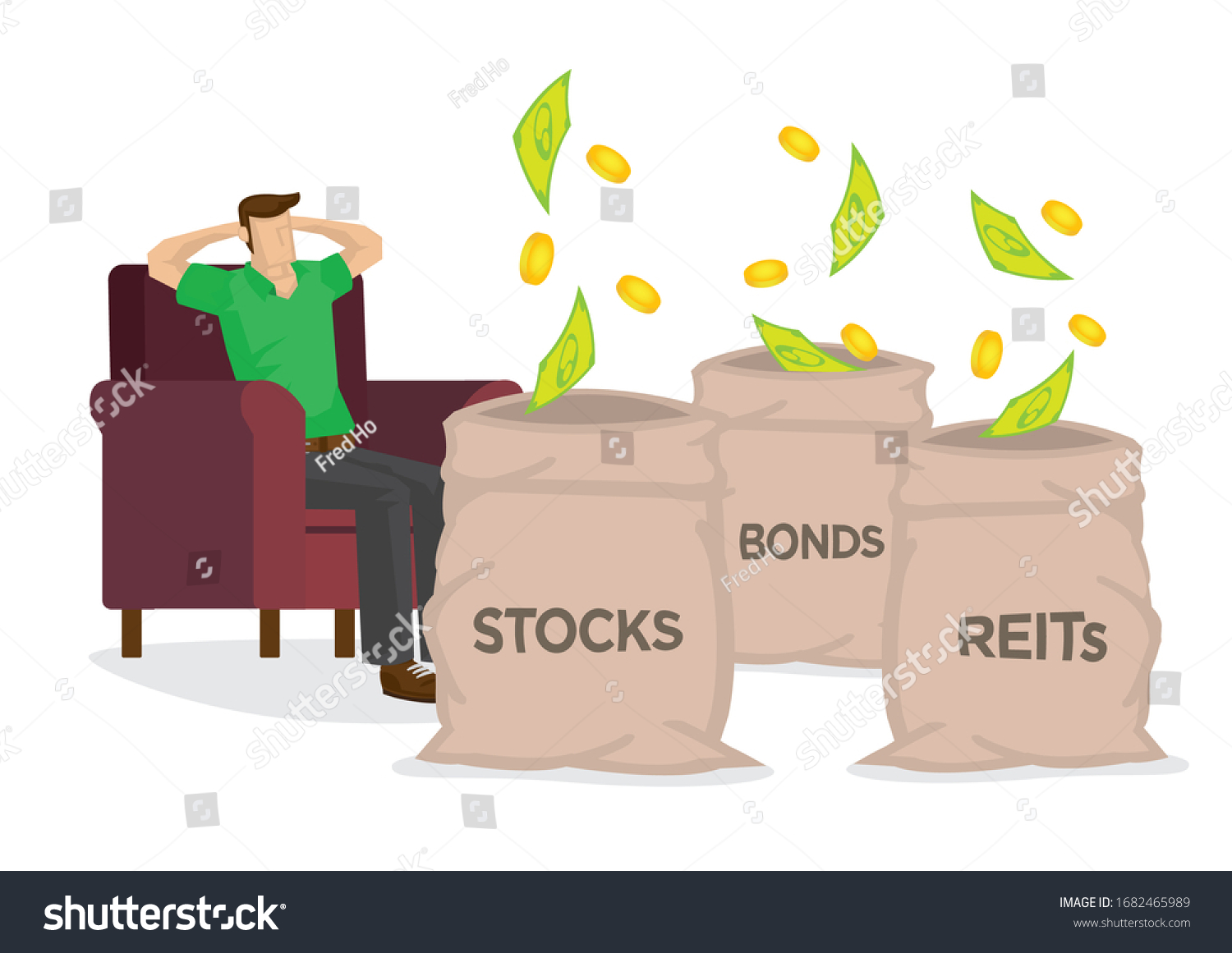 Dinero Que Cae Del Cielo En Vector De Stock Libre De Regalías 1682465989 Shutterstock