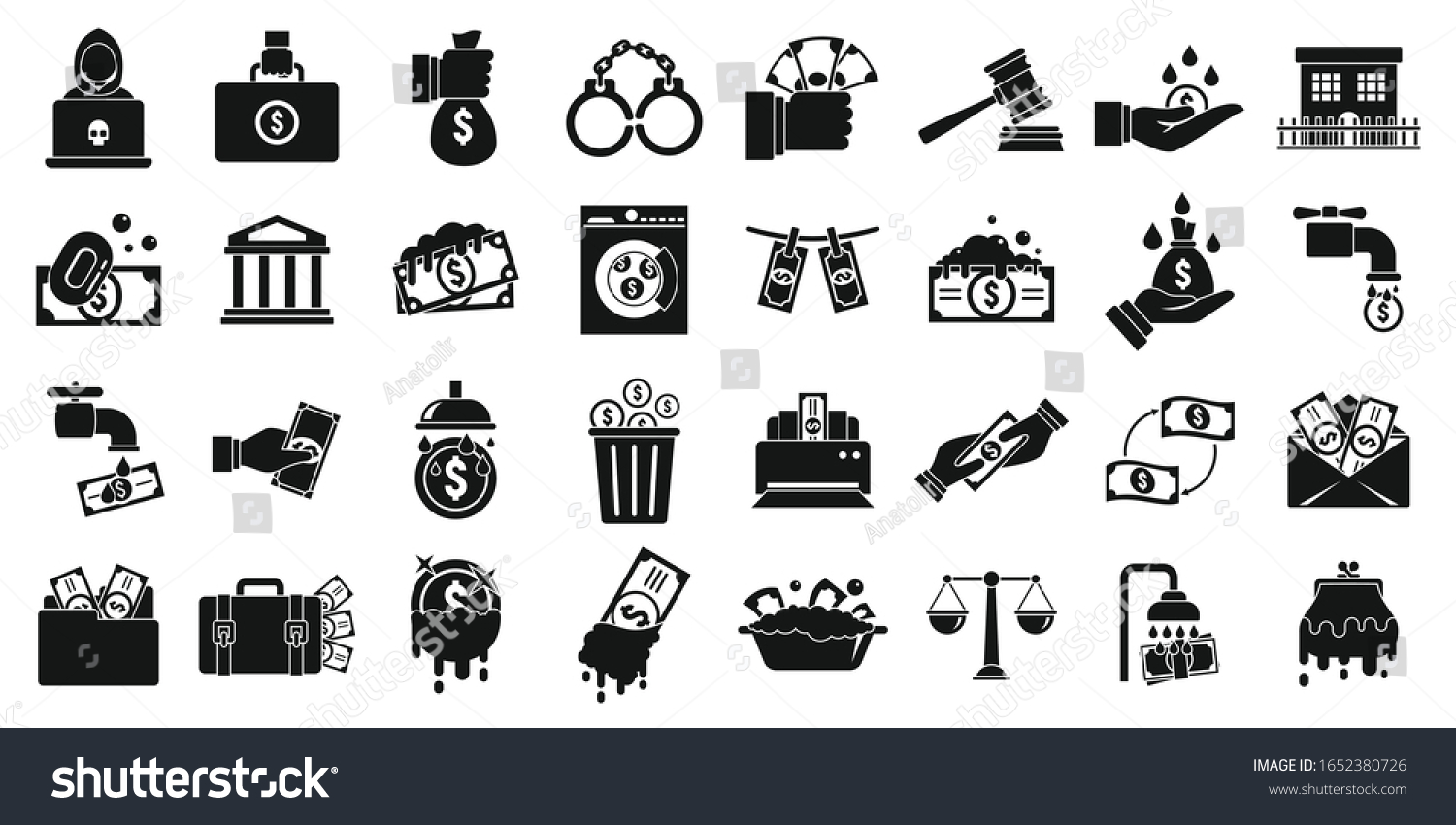 SVG of Money laundering icons set. Simple set of money laundering vector icons for web design on white background svg