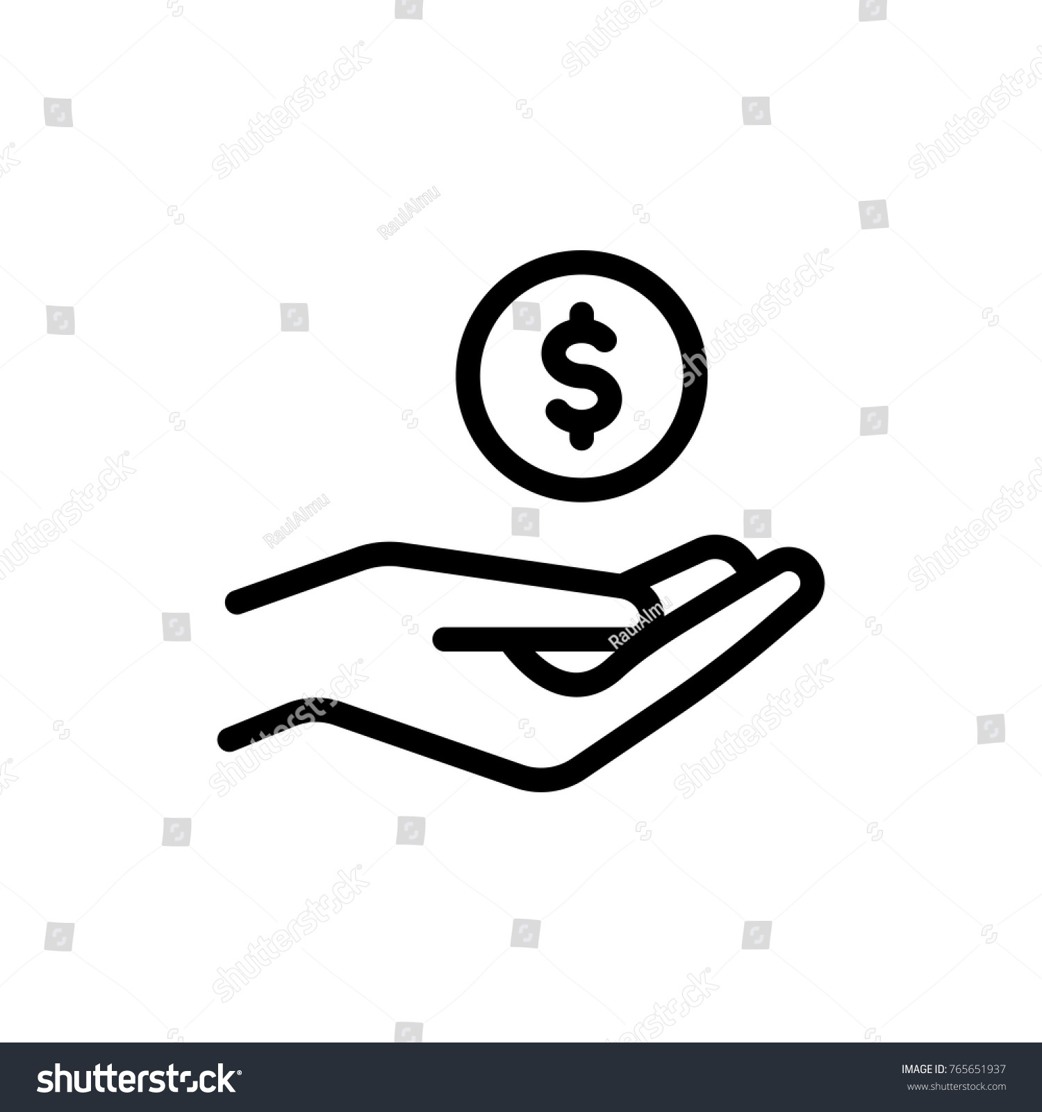 Money Line Icon High Quality Black Stock Vector (Royalty Free ...