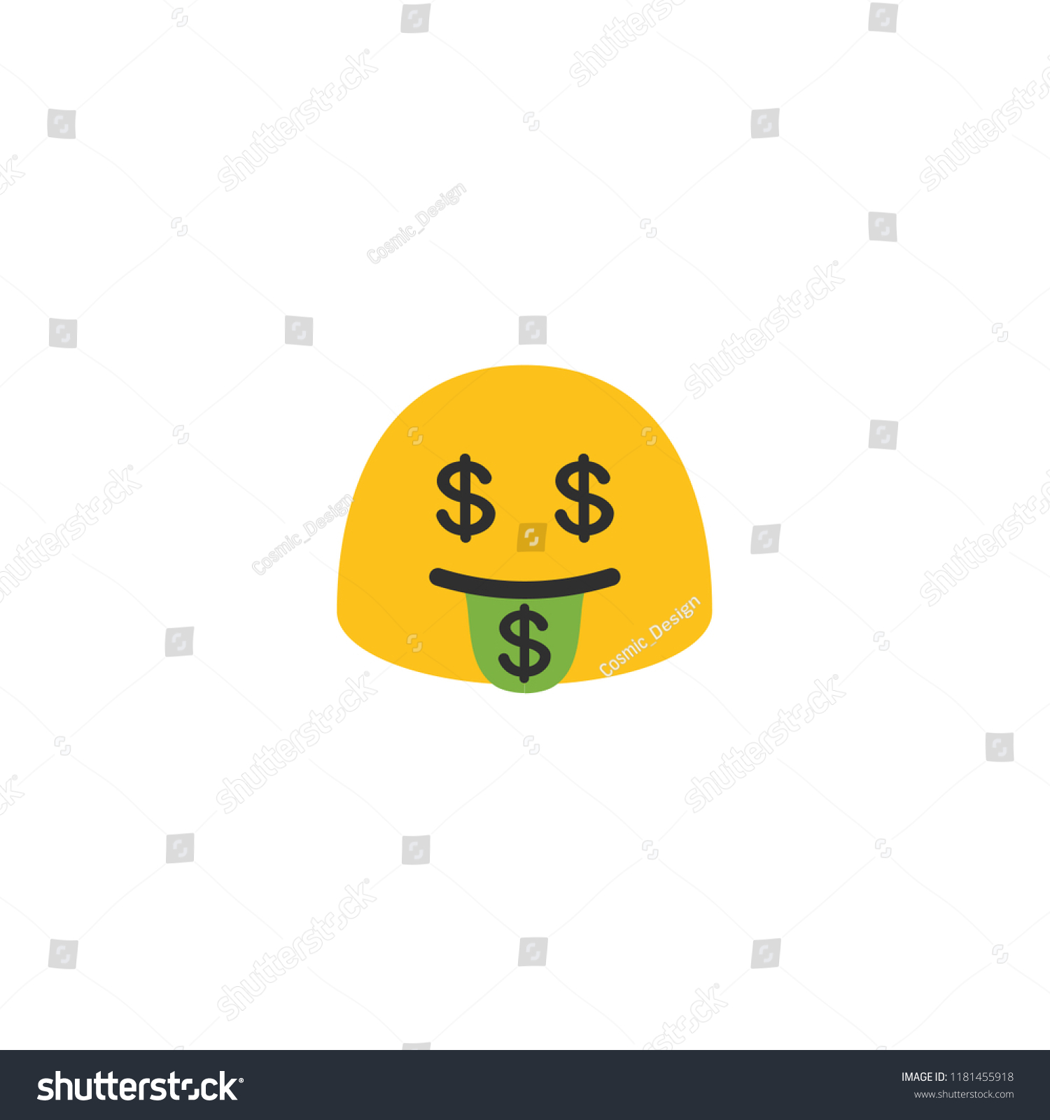 Money Mouth Face Emoji Stock Vector Royalty Free 1181455918