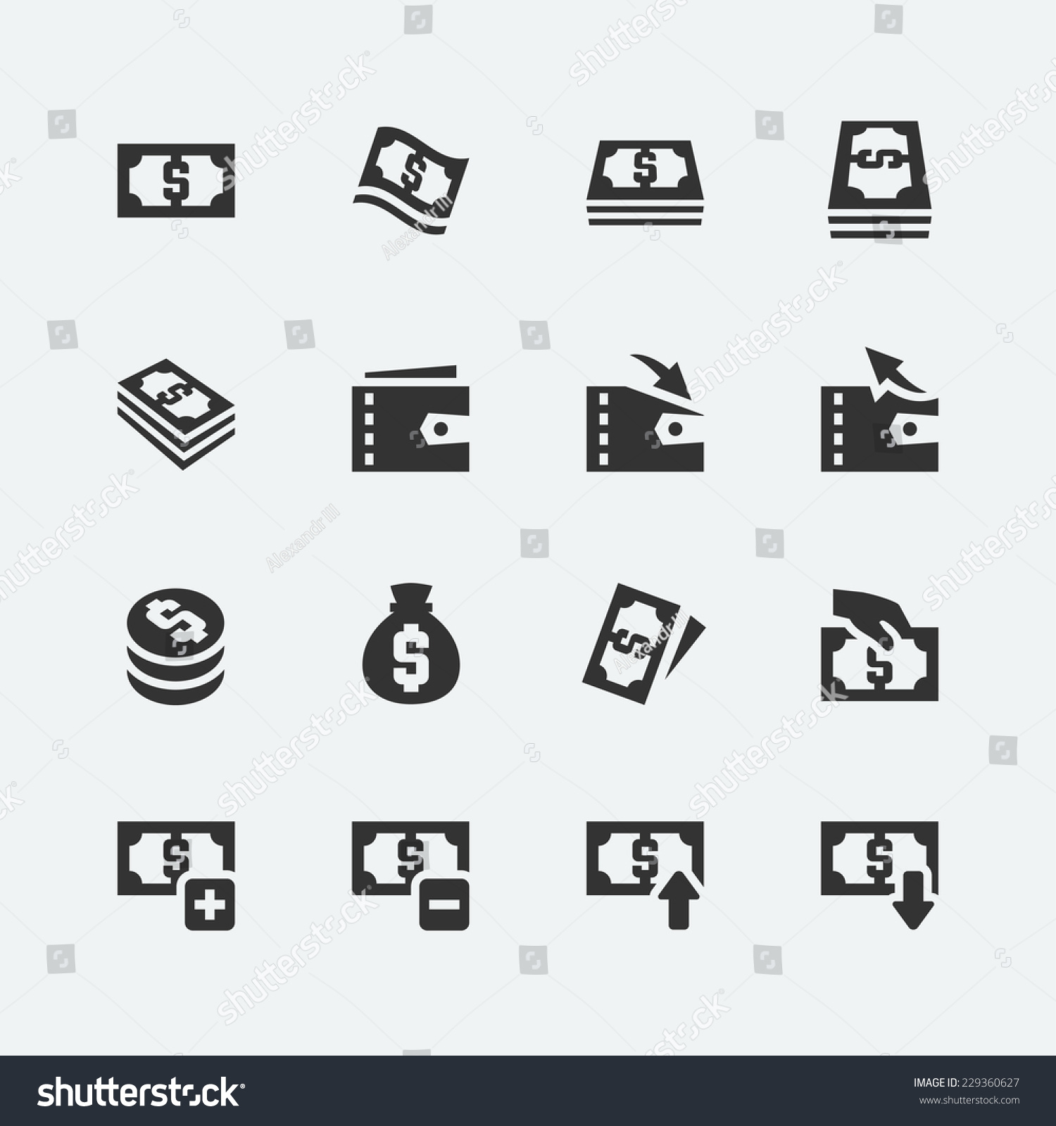 Money Related Vector Icons Set - 229360627 : Shutterstock