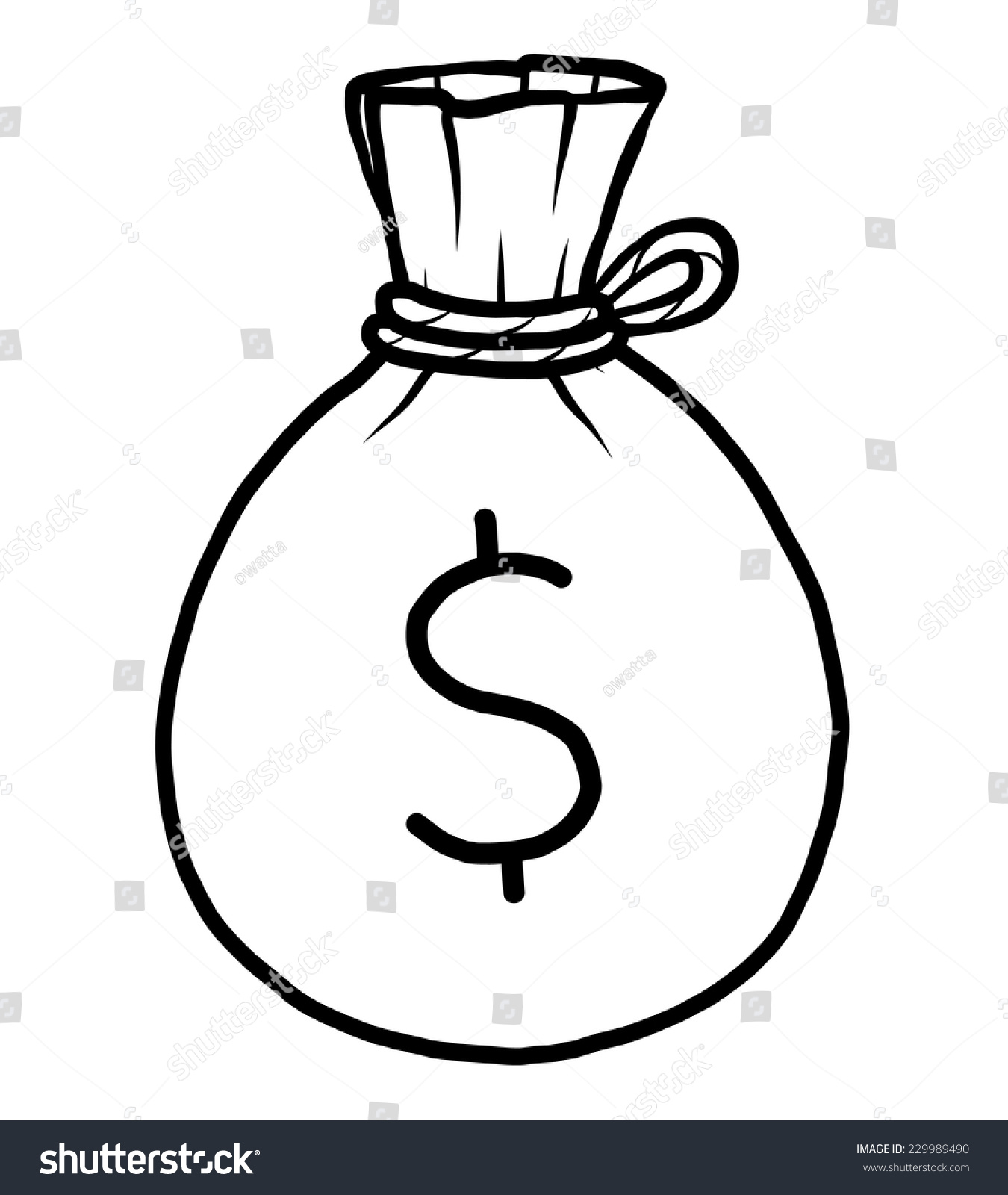 Money Sack Dollar Sign Cartoon Vector Stock Vector Royalty Free 229989490 Vector seamless background with hand drawn dollar signs. https www shutterstock com image vector money sack dollar sign cartoon vector 229989490