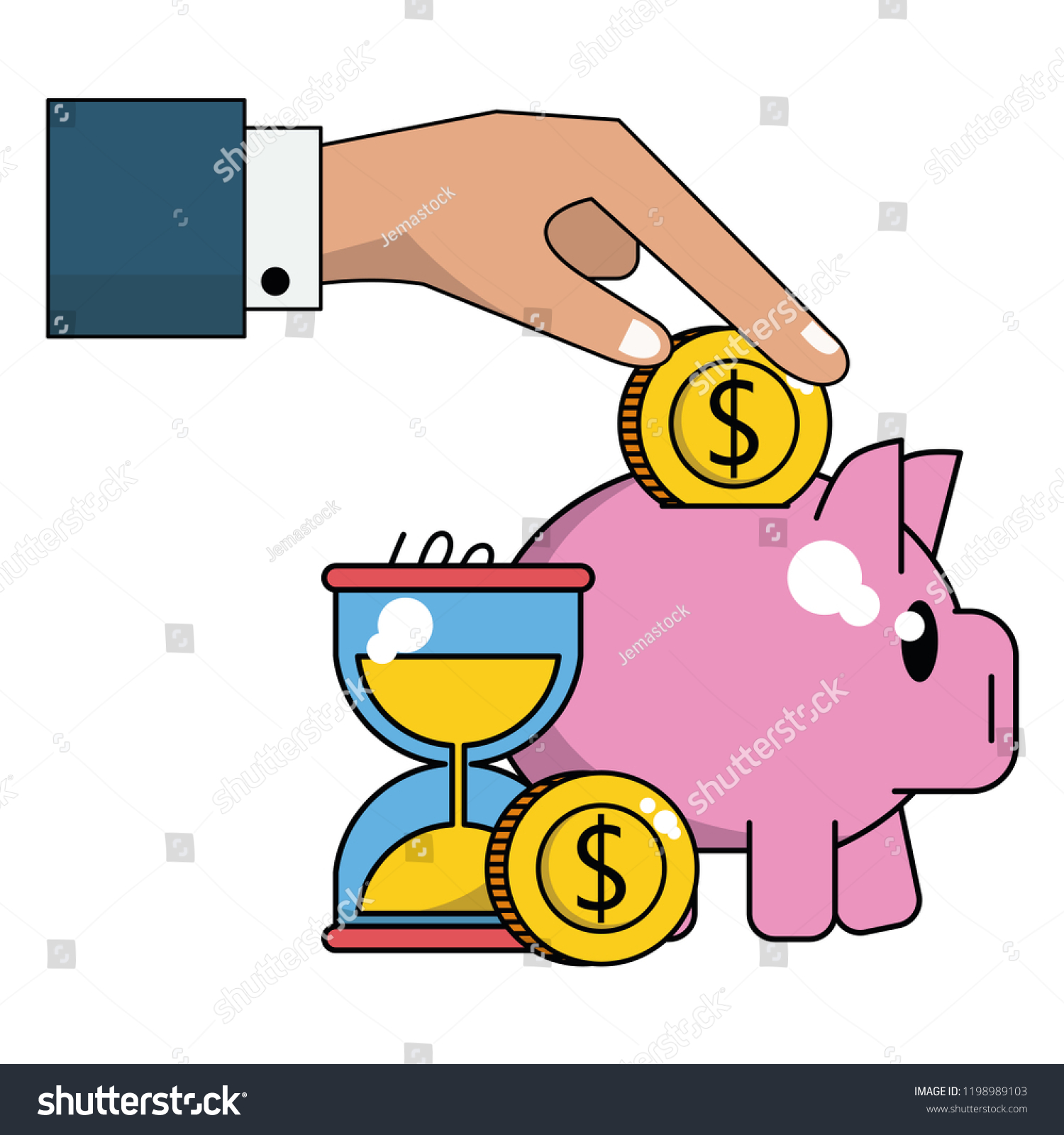 Money Savings Cartoon Stock Vector (Royalty Free) 1198989103