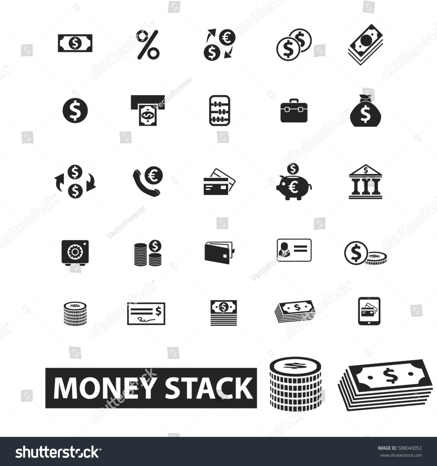 Money Stack Icons Stock Vector 588040052 - Shutterstock