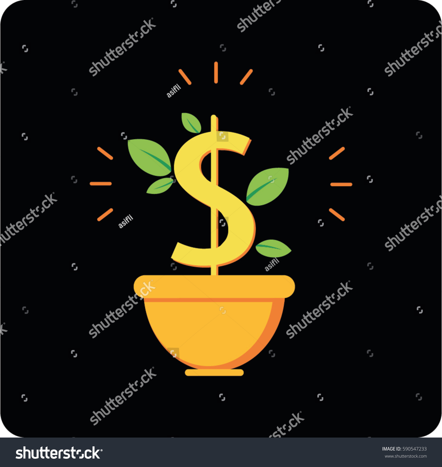 Money Tree Vector Stock Vector 590547233 - Shutterstock