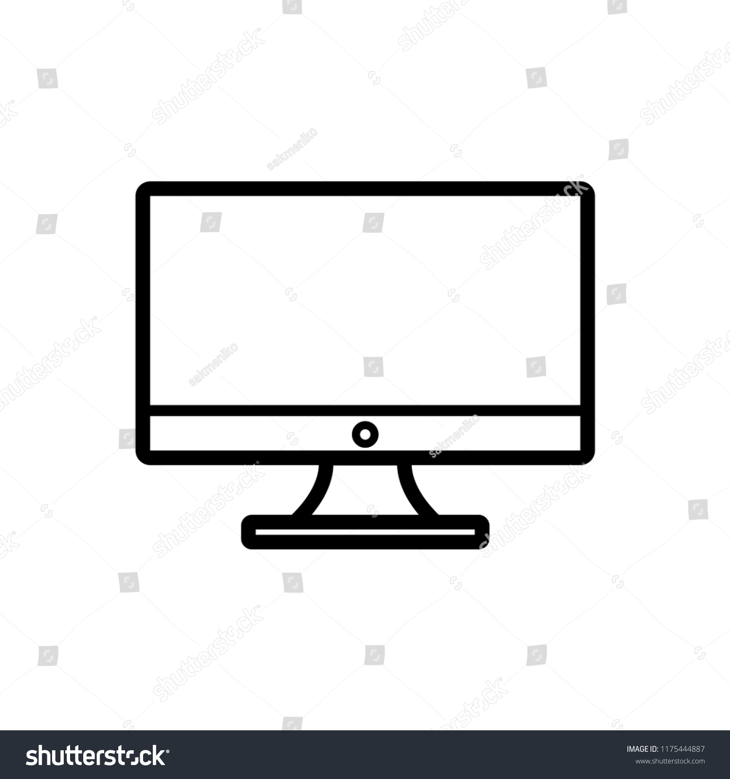 Monitor Screen Computer Led Icon Vector Stock Vector (Royalty Free ...