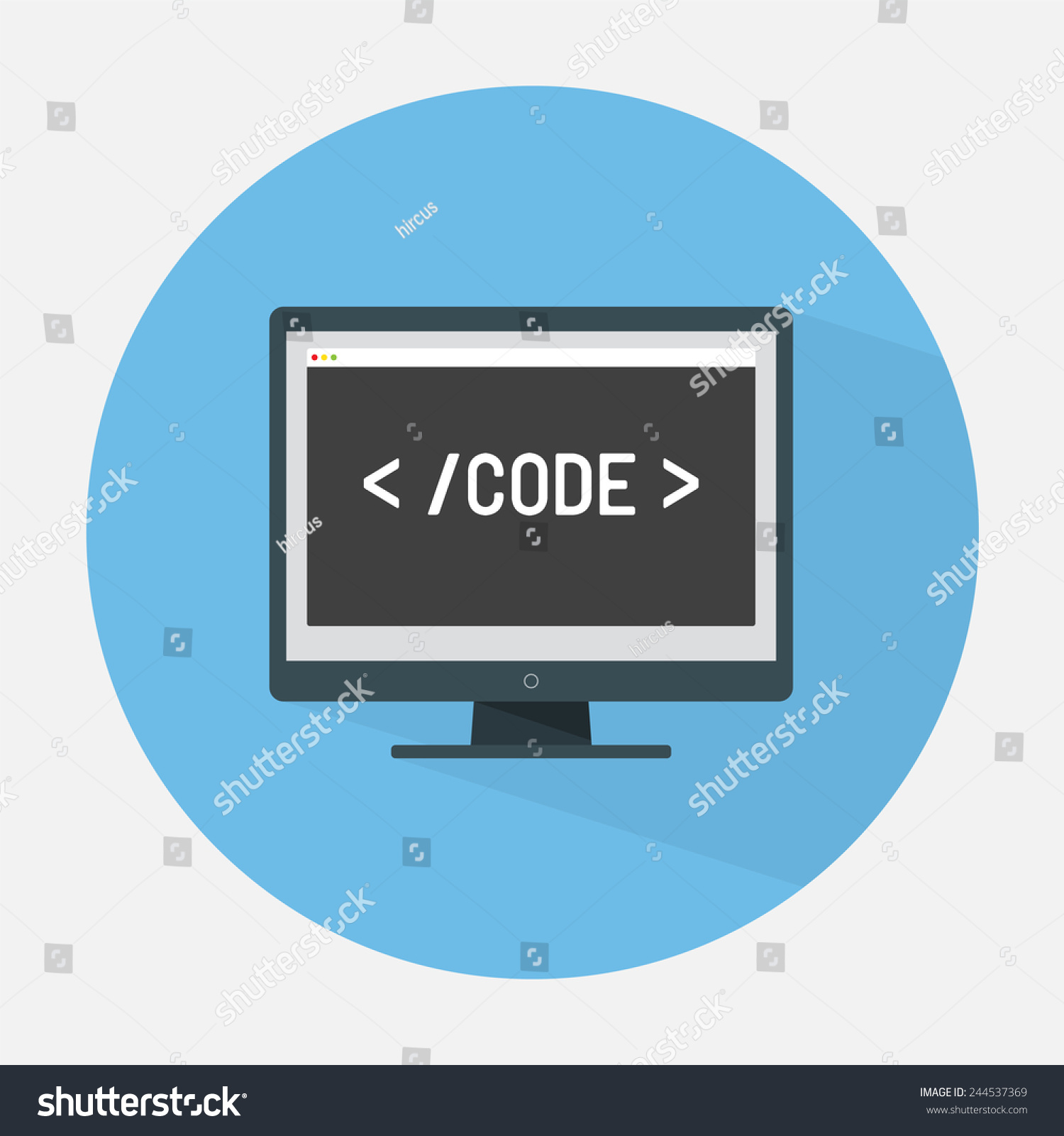 Download Monitor Coding Editor Flat Icon Vector Stock Vector 244537369 - Shutterstock