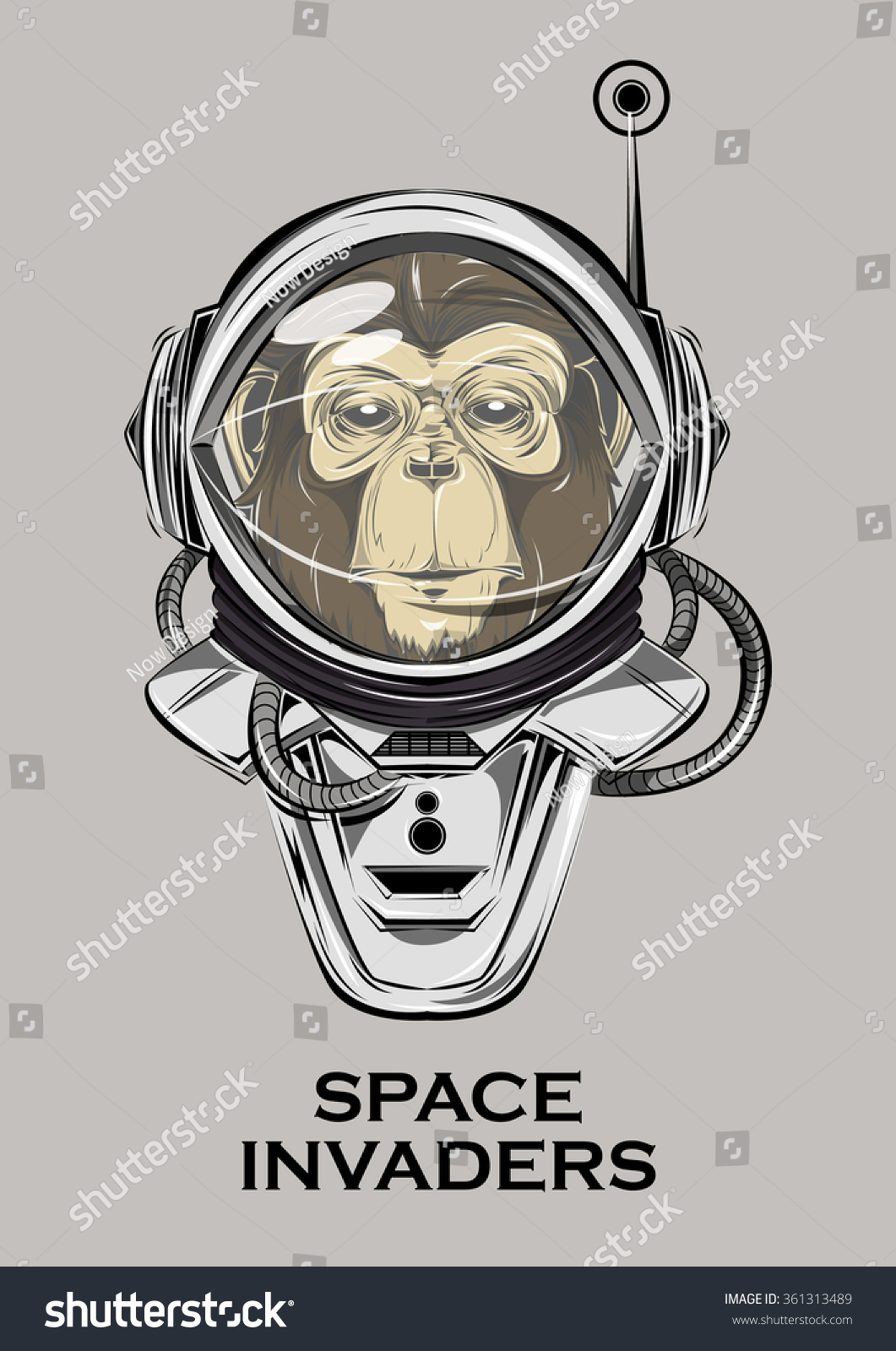 Monkey Astronaut Alien Invader Monkey Suit Stock Vector (Royalty Free ...