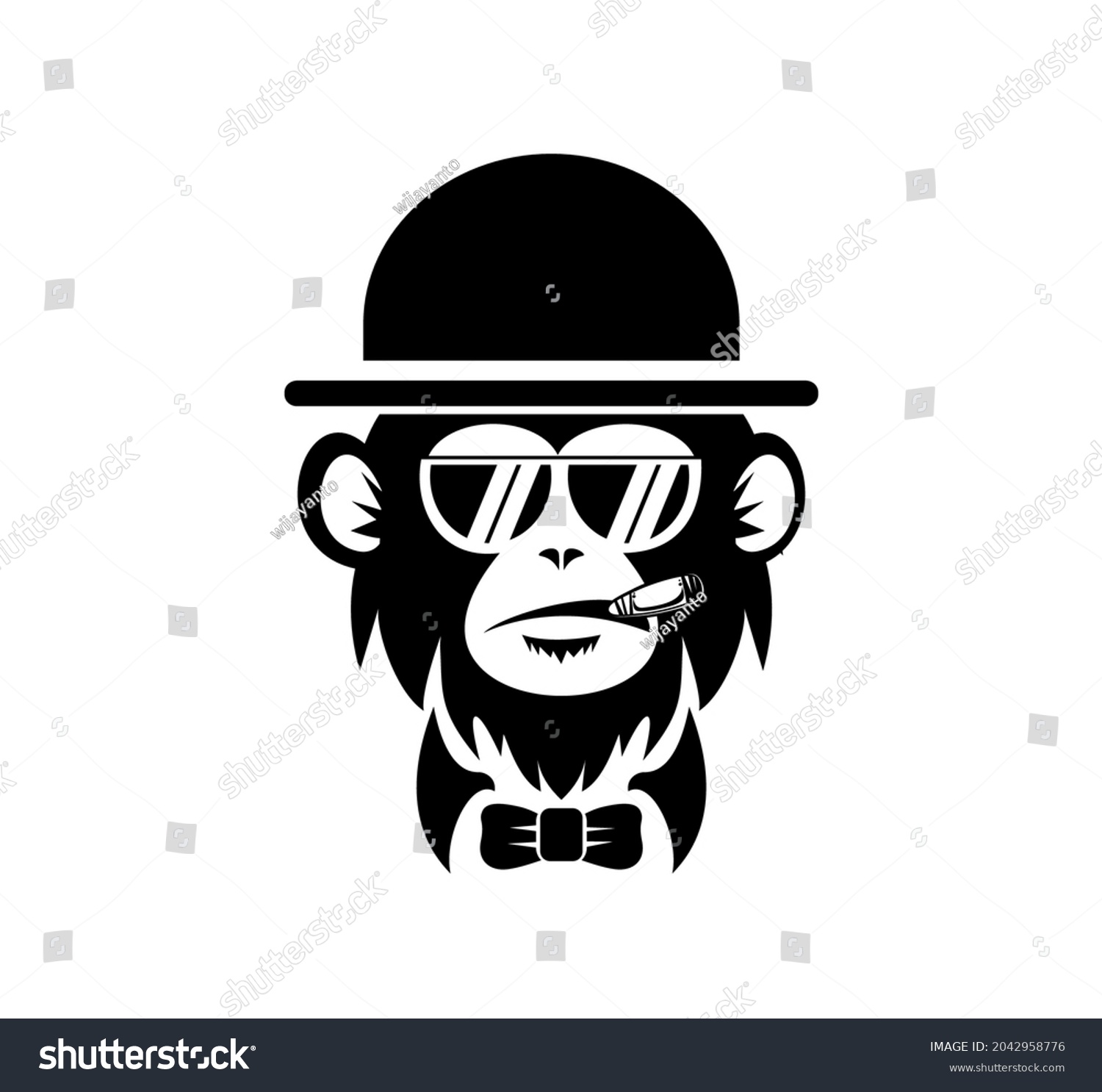Monkey Logo Design Template Stock Vector Stock Vector (Royalty Free ...