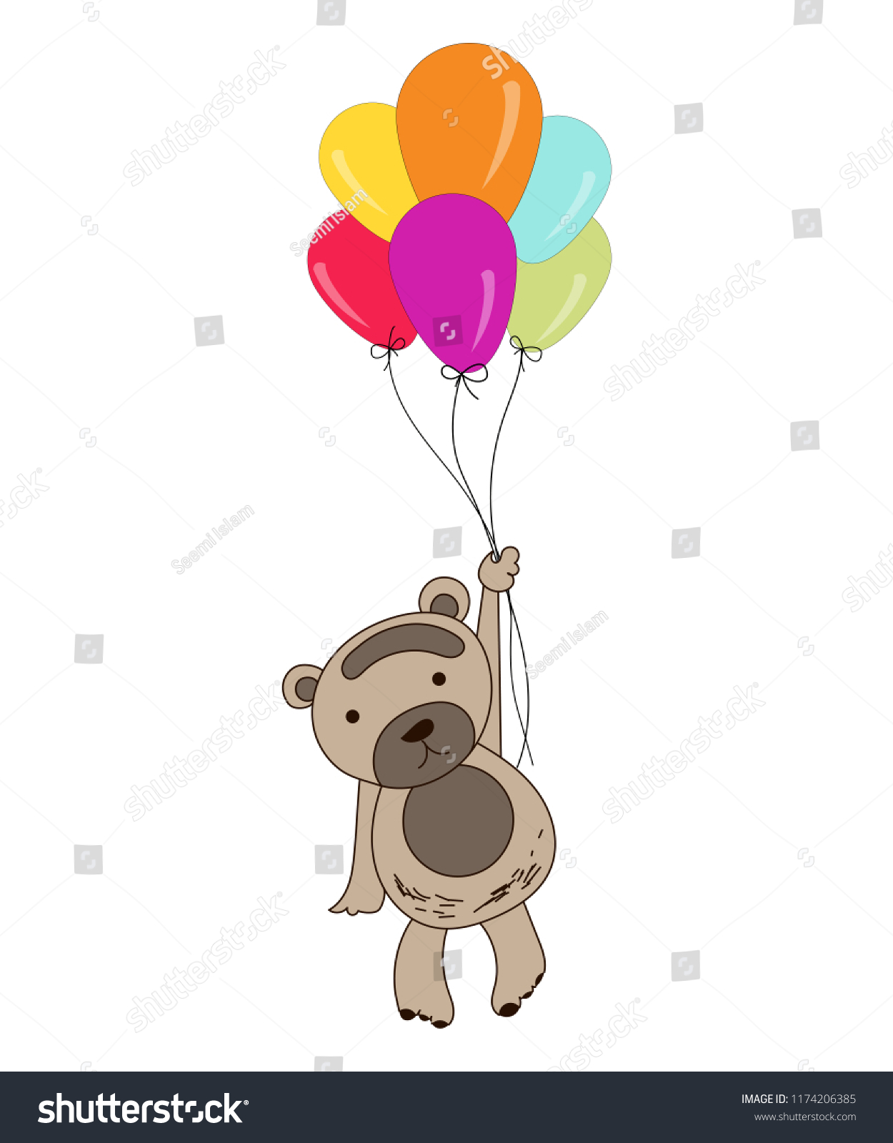 Monkey Balloons Illustration Stock Vector (Royalty Free) 1174206385