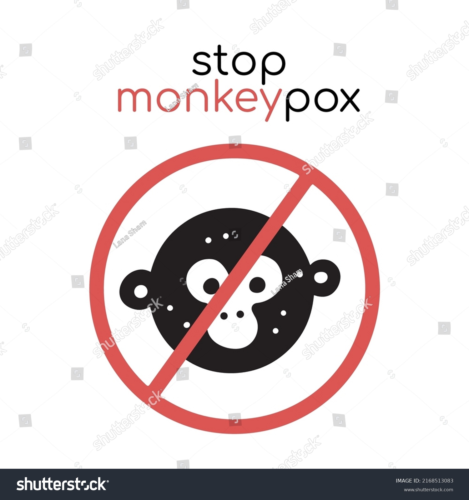 Monkeypox Stop Sign Crossed Chimps Face Stock Vector (Royalty Free ...