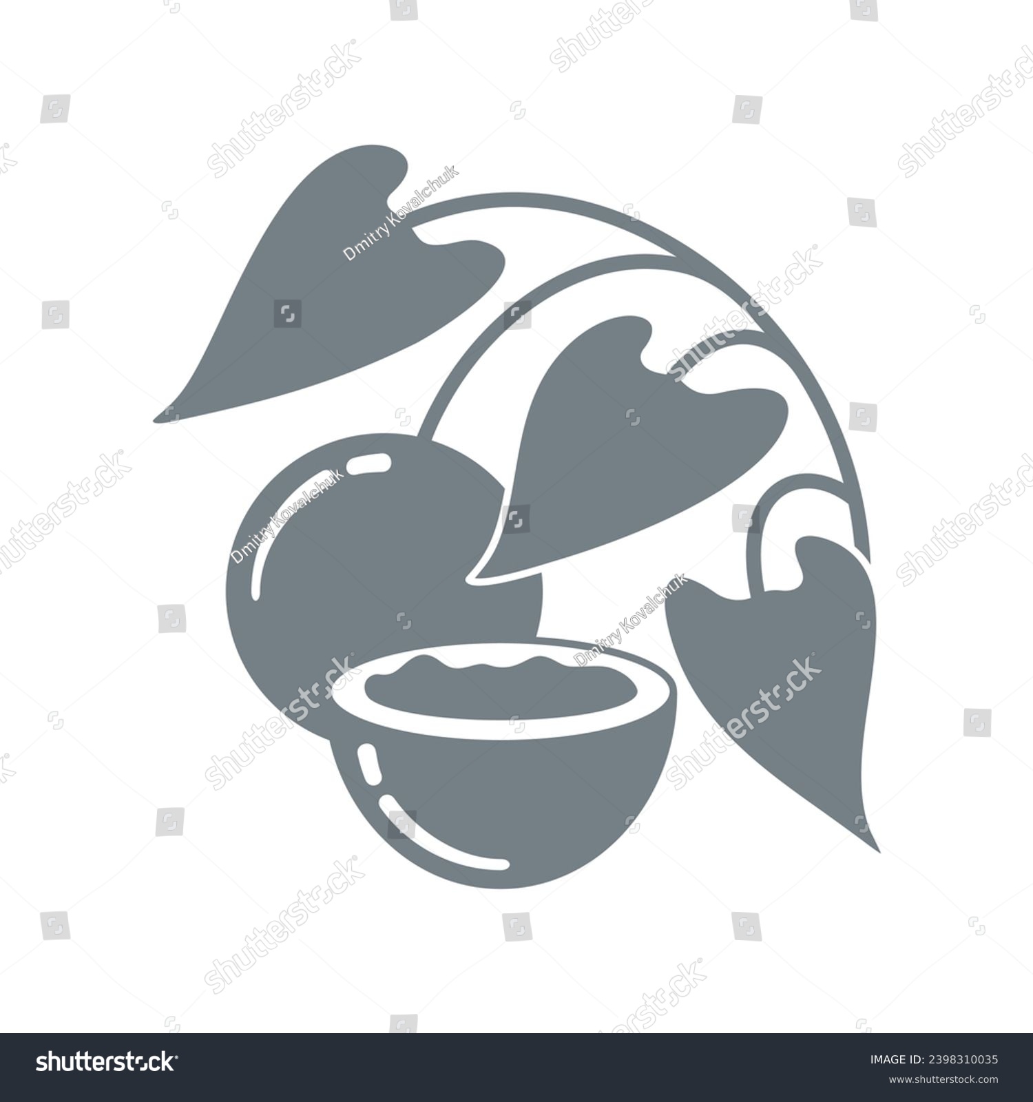SVG of Monkfruit flat icon. Strong sweetener extracted from fruits of luohan guo. Monochrome pictogram svg