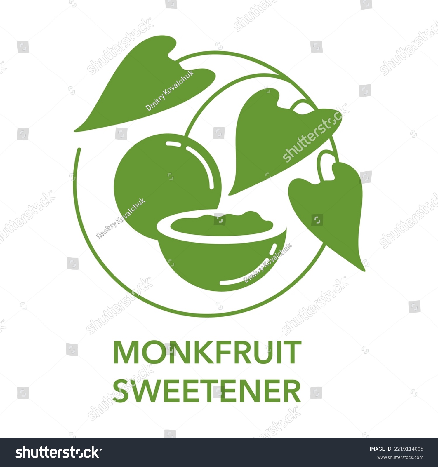 SVG of Monkfruit icon. Strong sweetener extracted from fruits of luohan guo. Flat vector pictogram svg