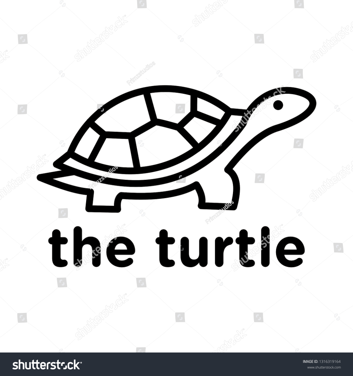 SVG of mono line turtle logo and icon svg