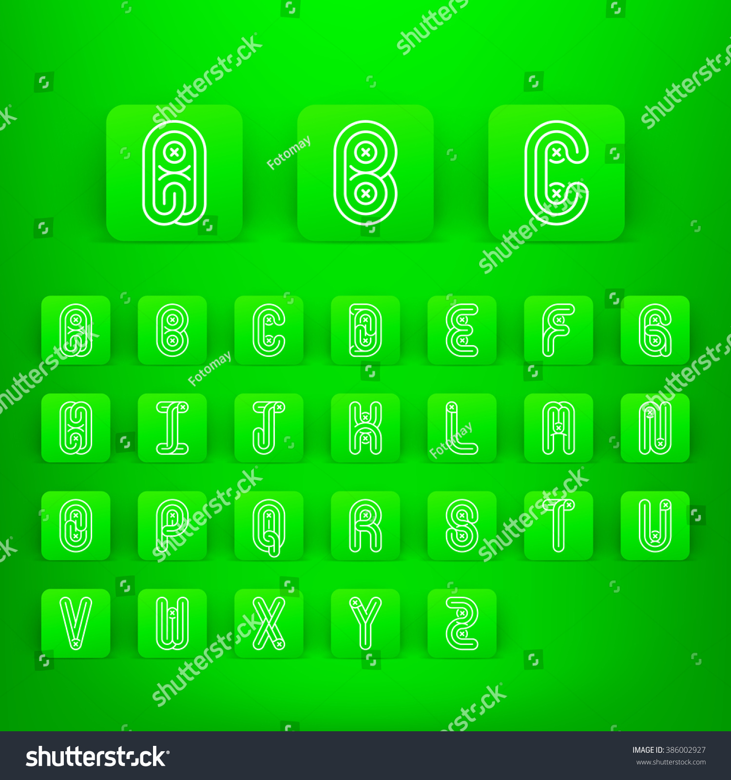 Mono Lines Style Alphabetic Fonts Capital Stock Vector Royalty Free