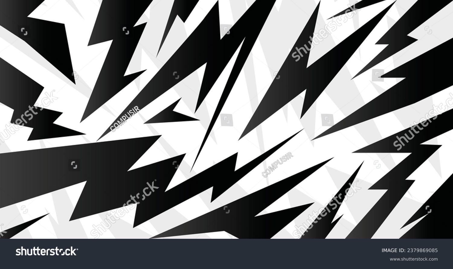 SVG of Monochromatic Abstract Spiked and various sharp Zigzag Lines arrow pattern on Black and White Background svg