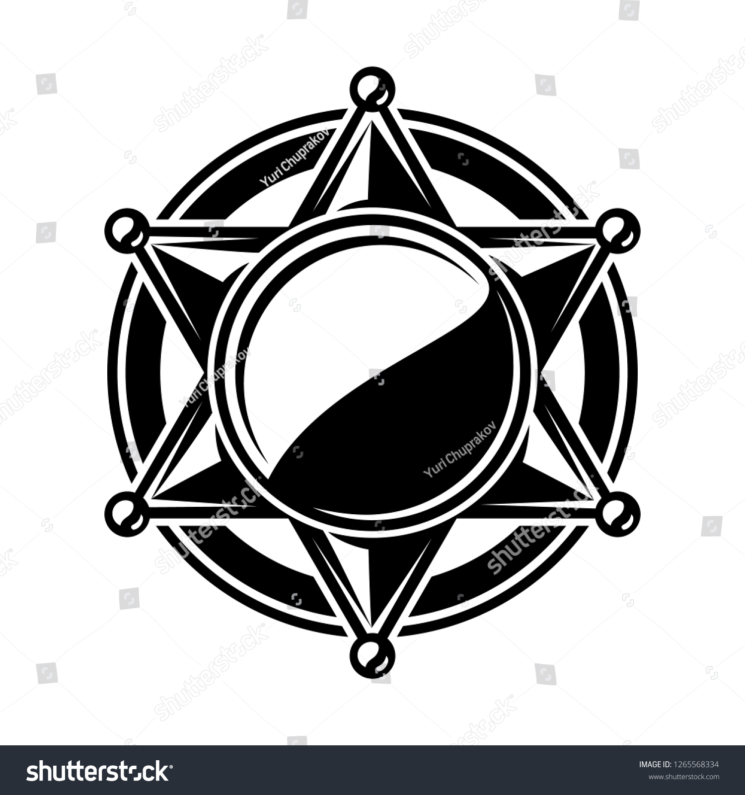 SVG of Monochrome flat icon, sheriff star, cowboy badge. Simple shape for graphic design of logo, emblem, symbol, sign, label, stamp, isolated on white background. svg