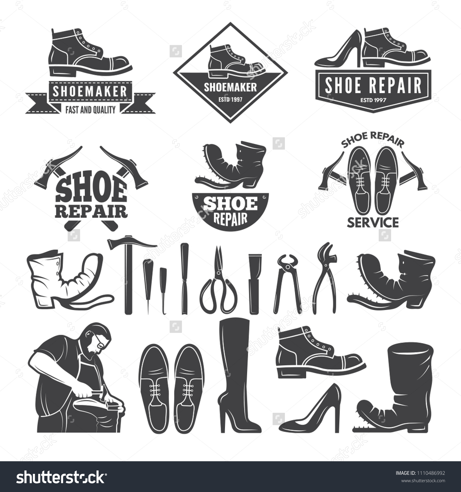 1,613 Shoe repair logo Stock Vectors, Images & Vector Art | Shutterstock