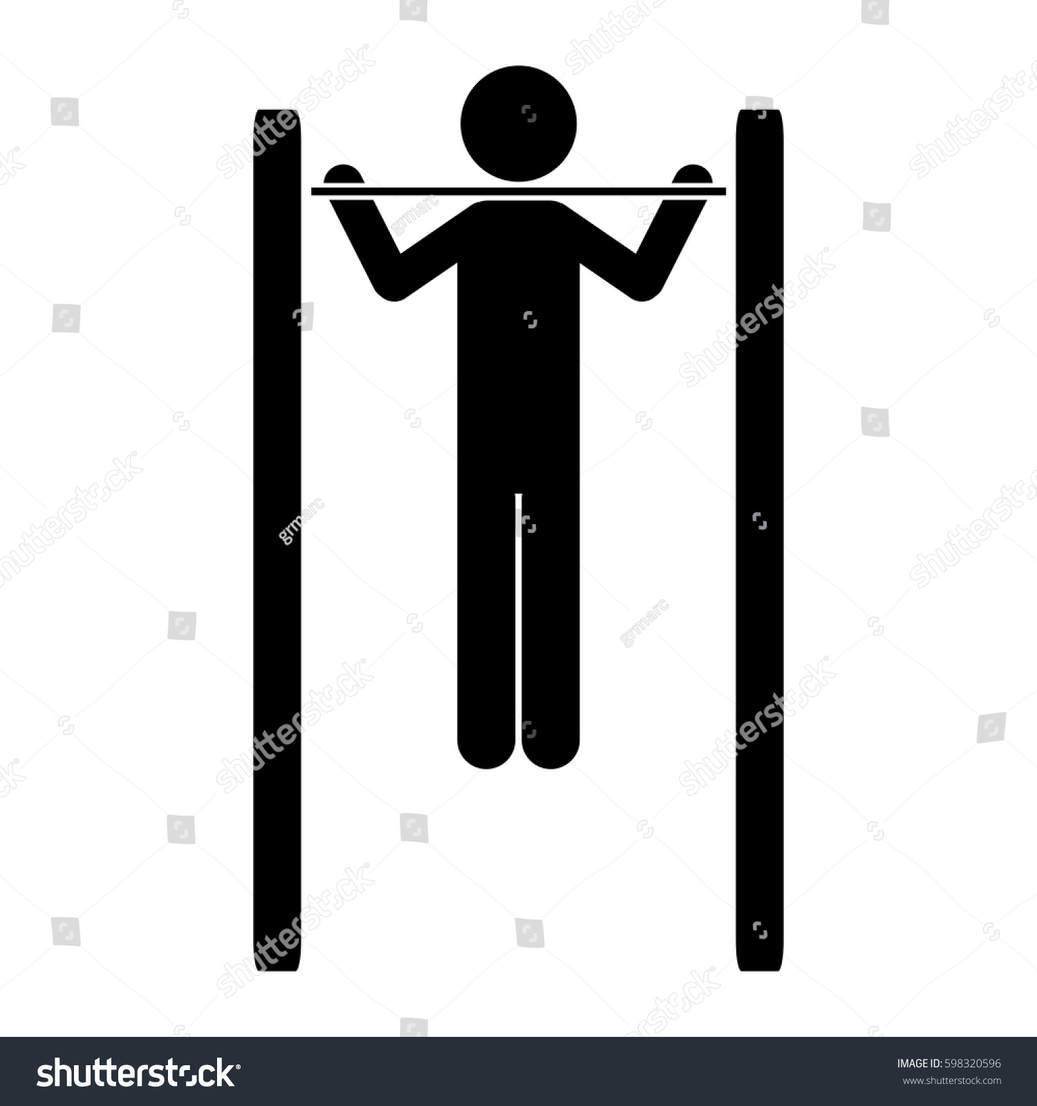 Monochrome Pictogram Gymnastic Training Horizontal Bar Stock Vector ...