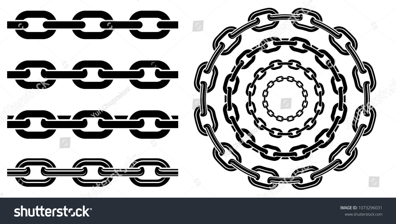 Monochrome Set Different Type Metal Chains Stock Vector (Royalty Free ...