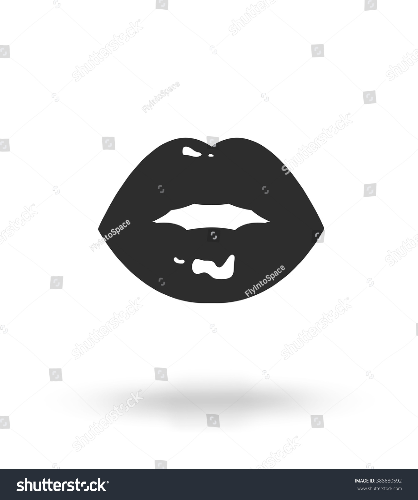 Monochrome Silhouette Black Sexy Passion Lips, Shining Lipstick, Erotic ...