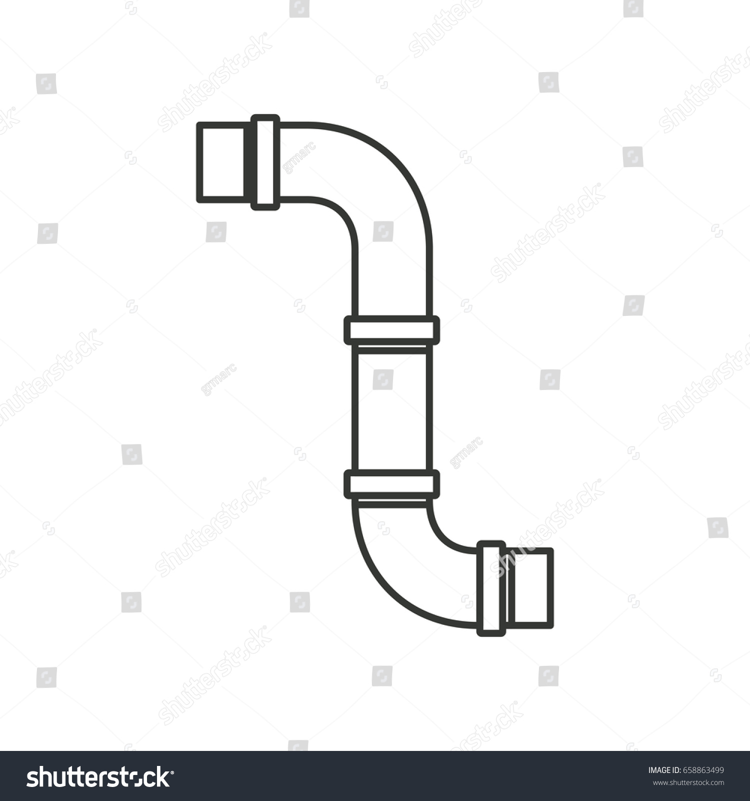 Monochrome Silhouette Drain Pipe Vector Illustration Stock Vector ...