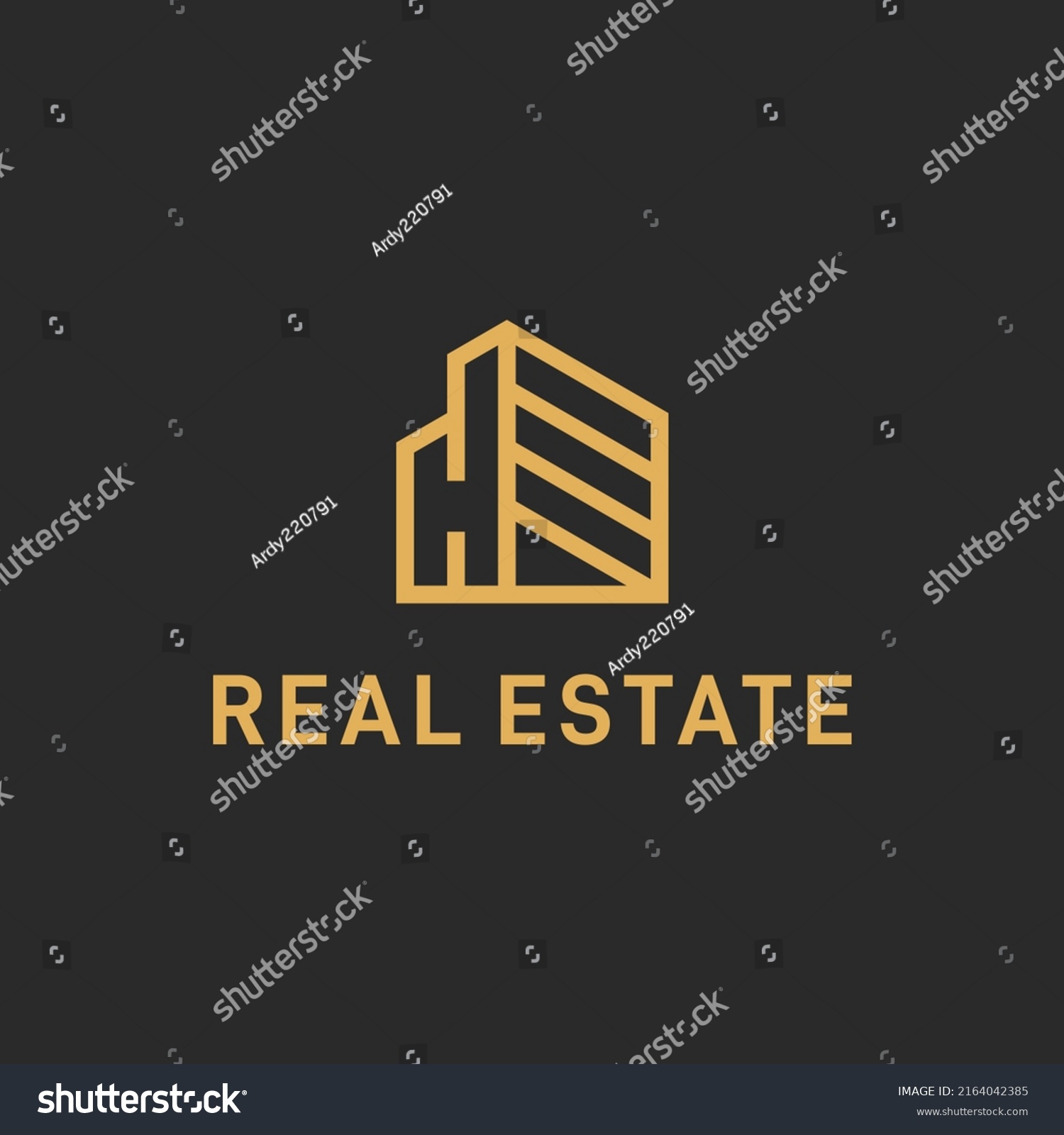 Monogram H House Real Estate Logo Stock Vector (Royalty Free ...