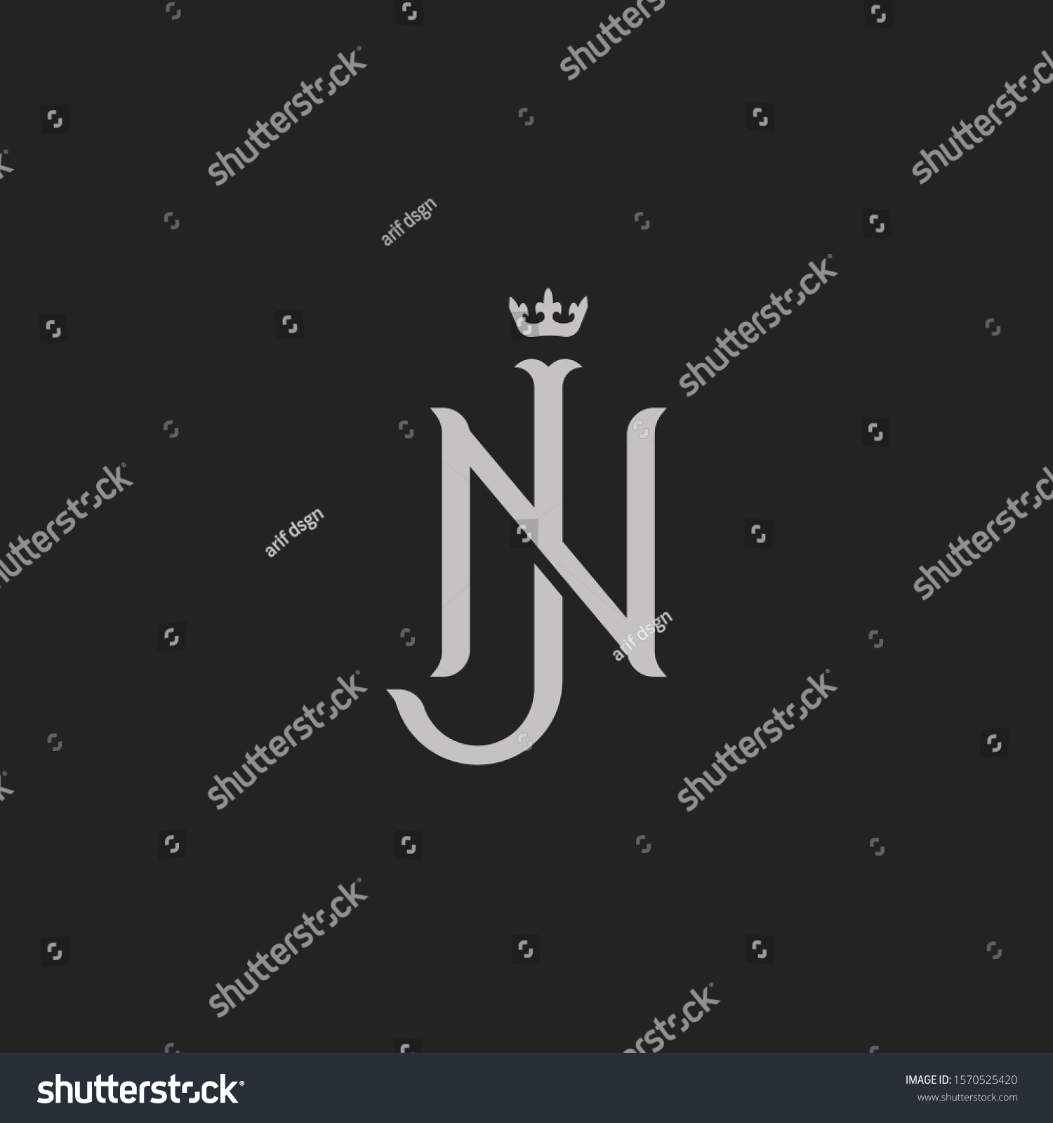 Monogram Initial Letter Nj Logo Template Stock Vector Royalty Free 1570525420